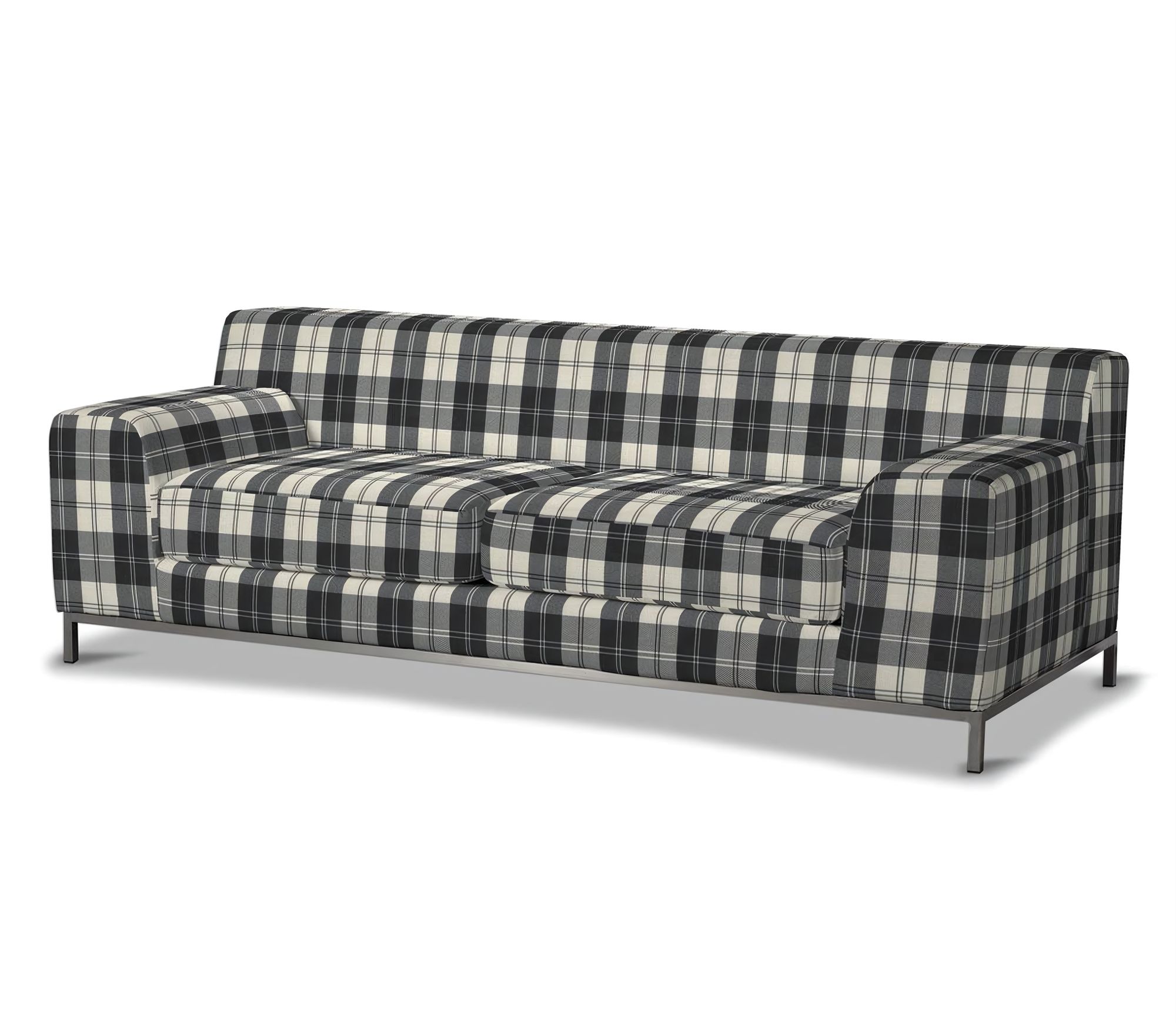 Bezug für Kramfors 3-Sitzer Sofa Farbe schwarz Stoff strukturiert, gemustert