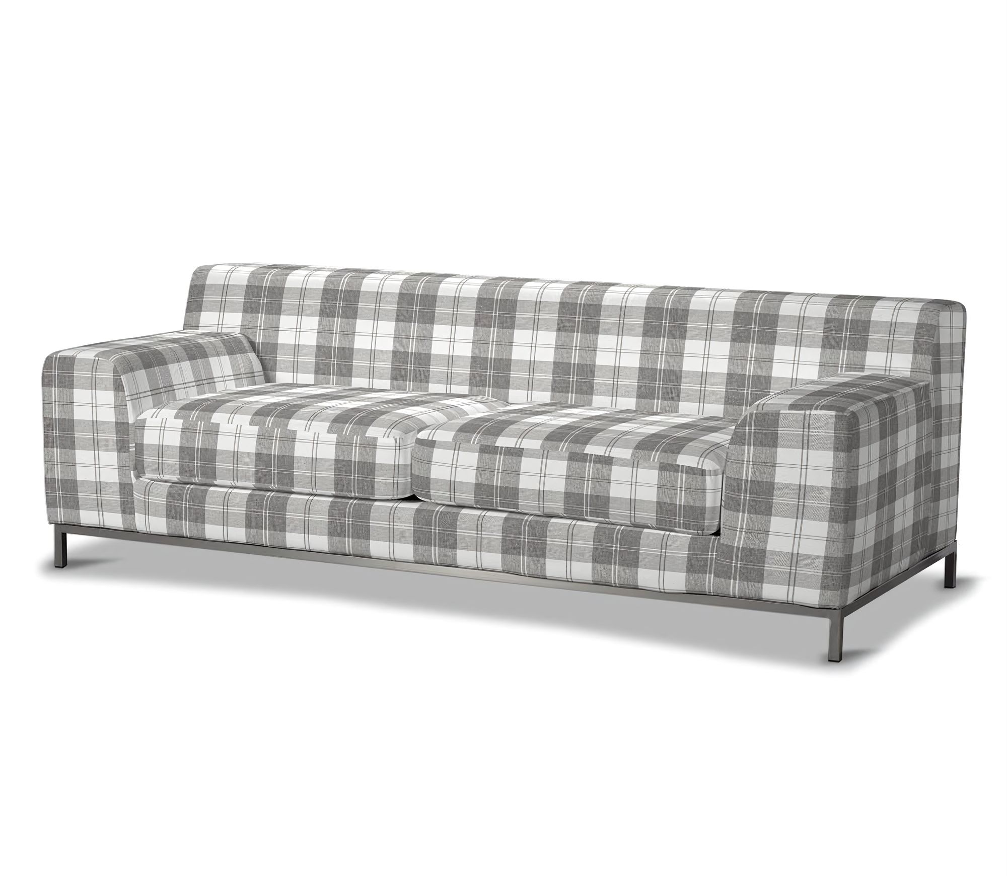 Bezug für Kramfors 3-Sitzer Sofa Farbe grau Stoff strukturiert, gemustert