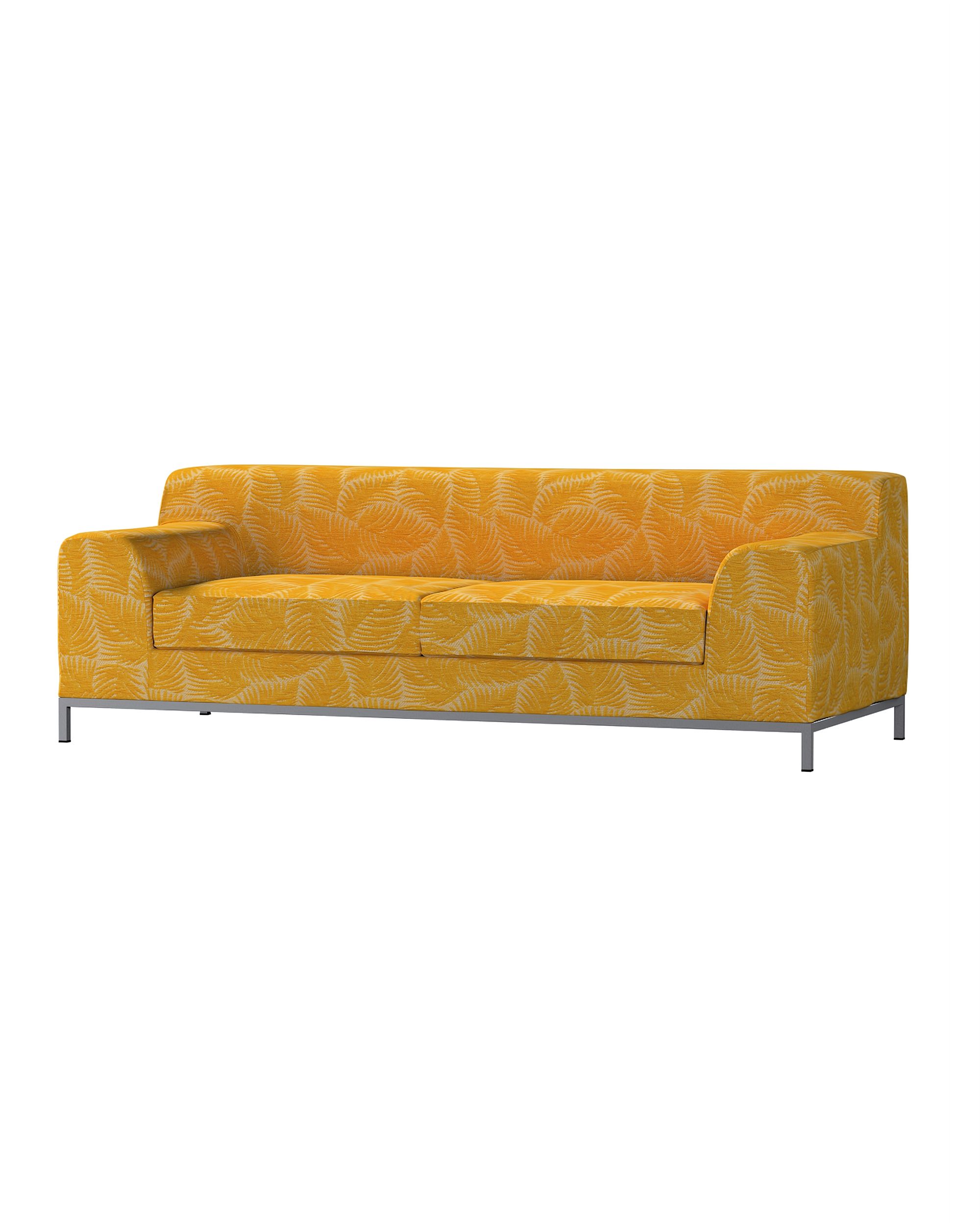 Bezug für Kramfors 3-Sitzer Sofa Farbe gelb Stoff strukturiert, gemustert