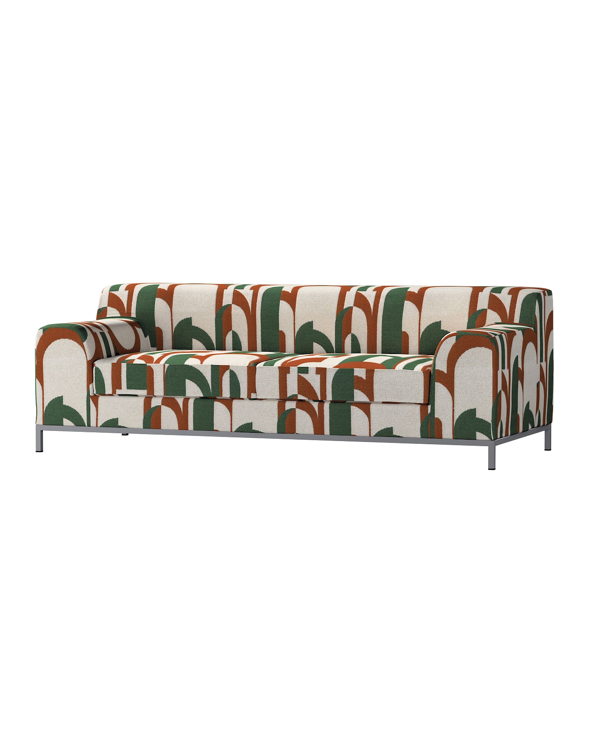 Bezug für Kramfors 3-Sitzer Sofa Farbe grün Stoff strukturiert, gemustert