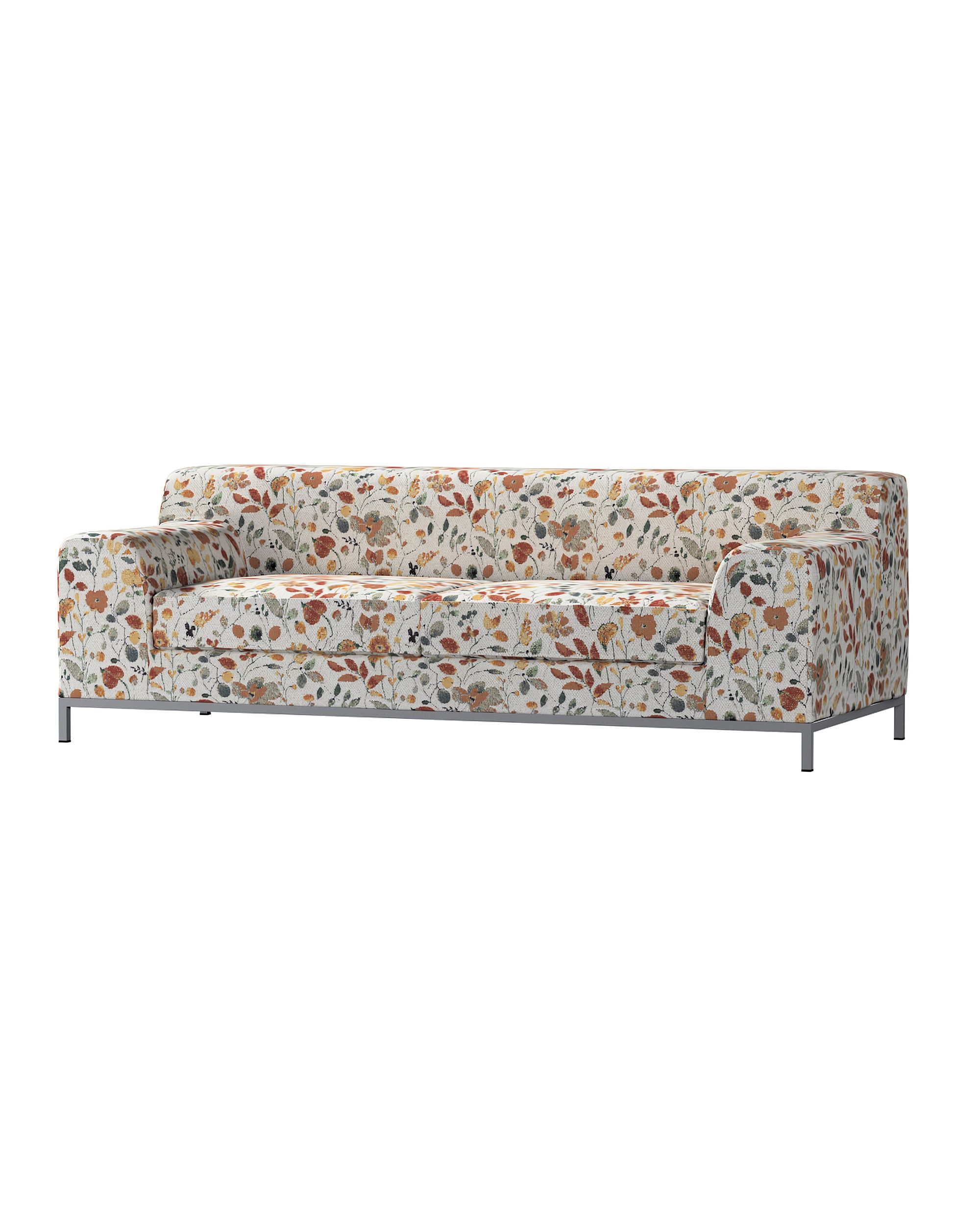 Bezug für Kramfors 3-Sitzer Sofa Farbe orange Stoff strukturiert, gemustert
