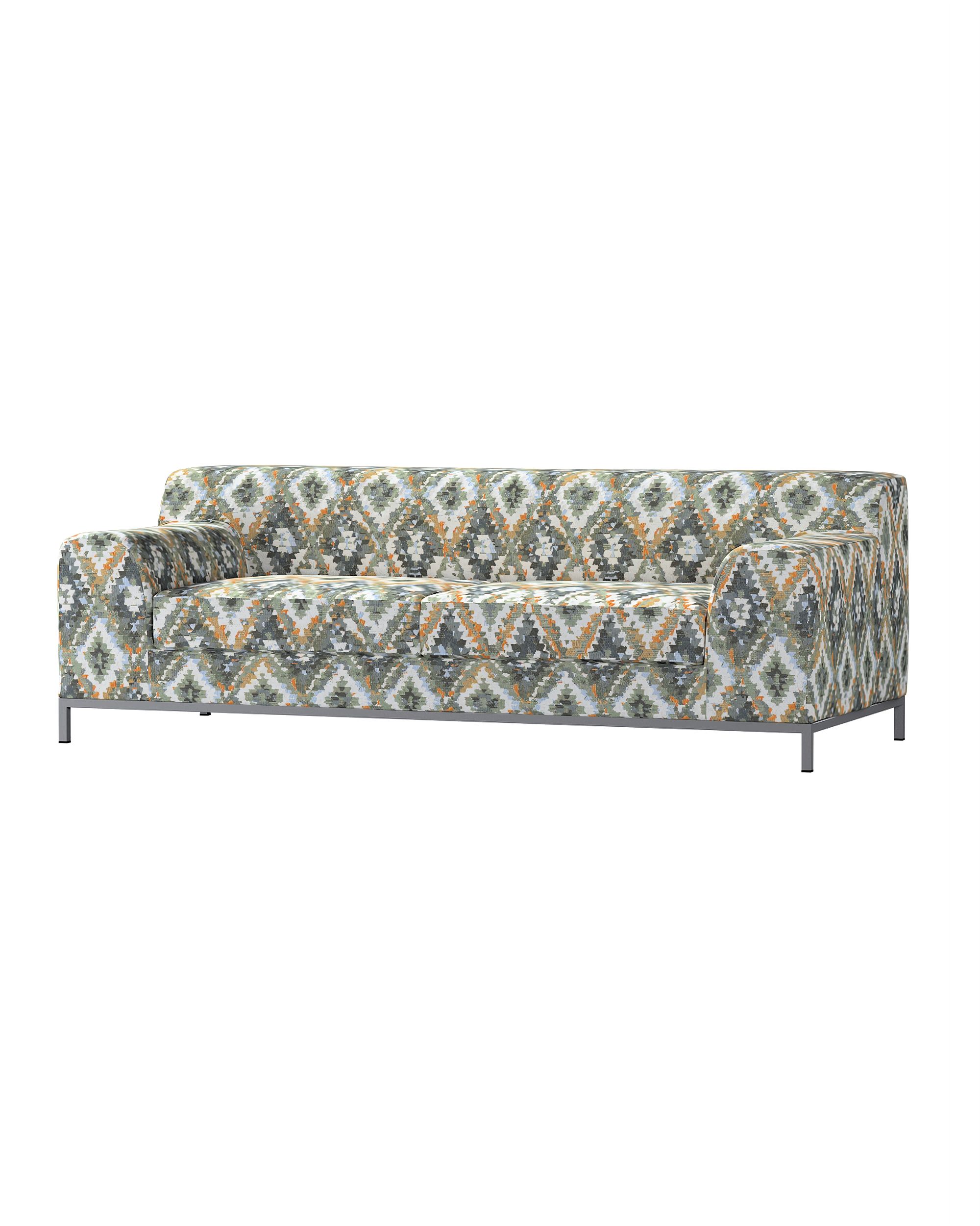 Bezug für Kramfors 3-Sitzer Sofa Farbe blau Stoff strukturiert, gemustert