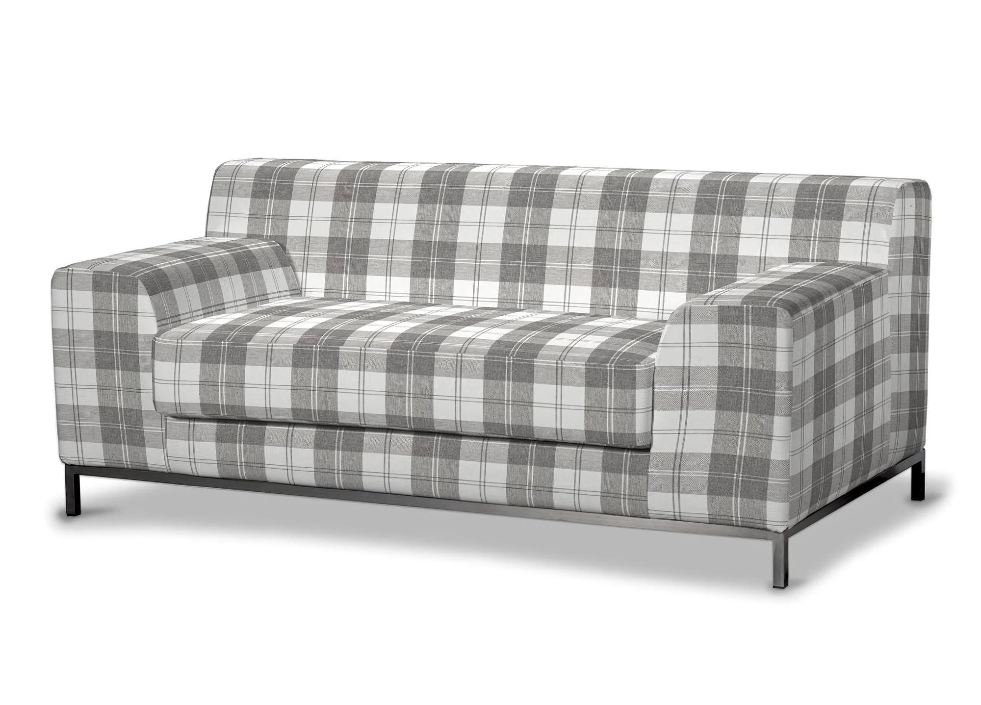 Bezug für Kramfors 2-Sitzer Sofa Farbe grau Stoff strukturiert, gemustert