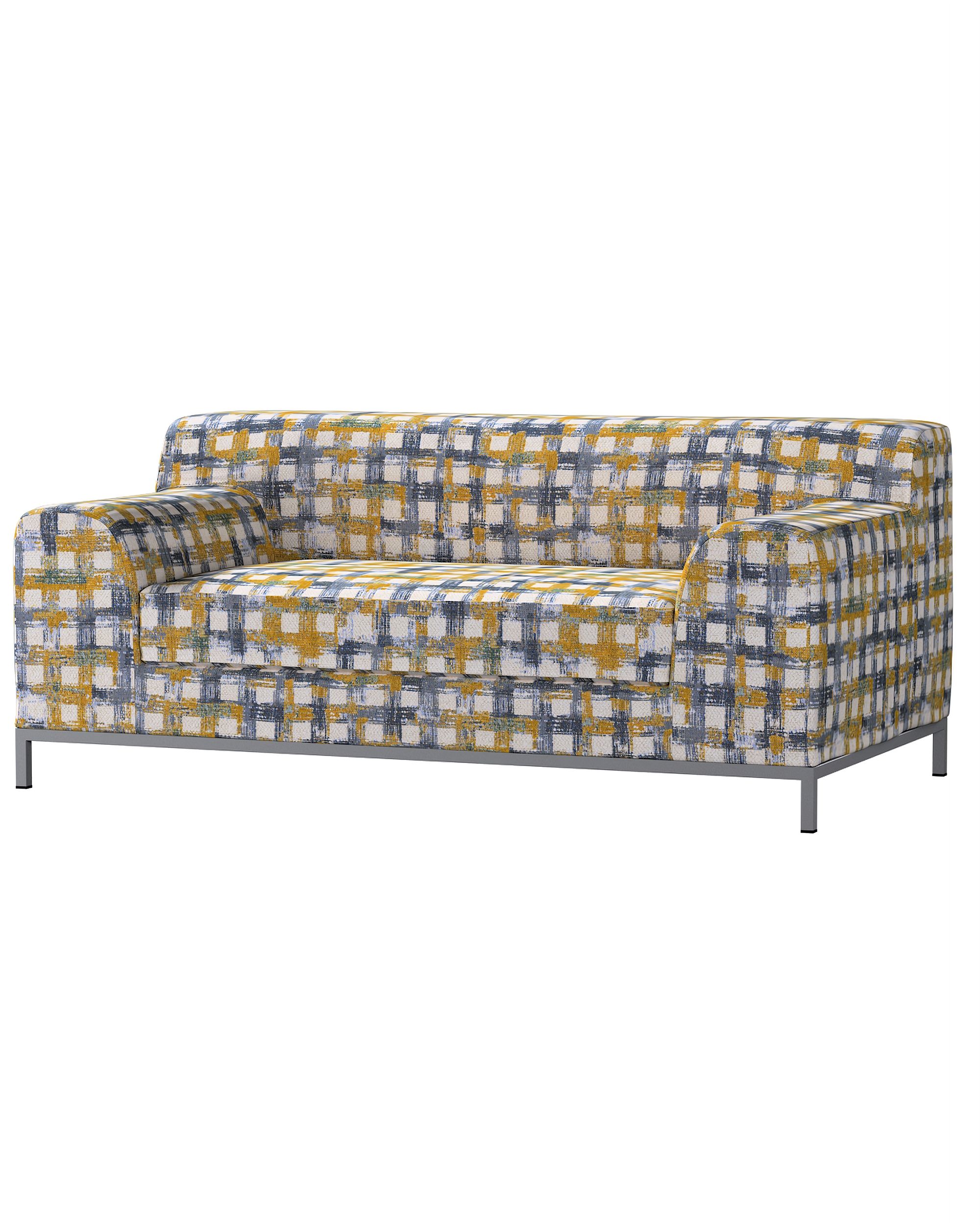 Bezug für Kramfors 2-Sitzer Sofa Farbe blau Stoff strukturiert, gemustert