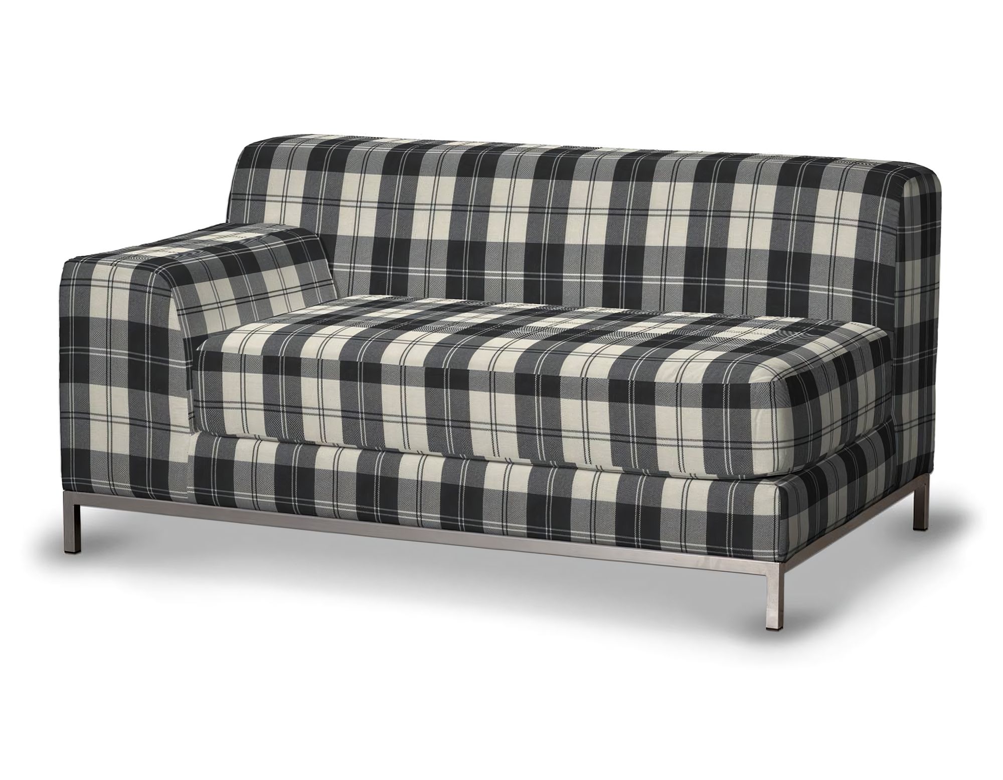 Bezug für Kramfors 2-Sitzer Sofa, Lehne links Farbe schwarz Stoff strukturiert, gemustert
