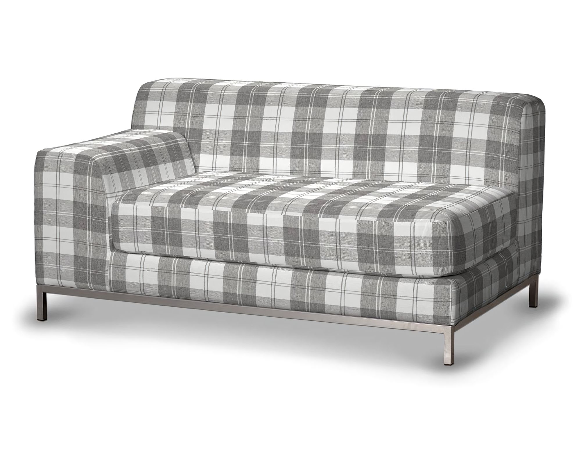 Bezug für Kramfors 2-Sitzer Sofa, Lehne links Farbe grau Stoff strukturiert, gemustert