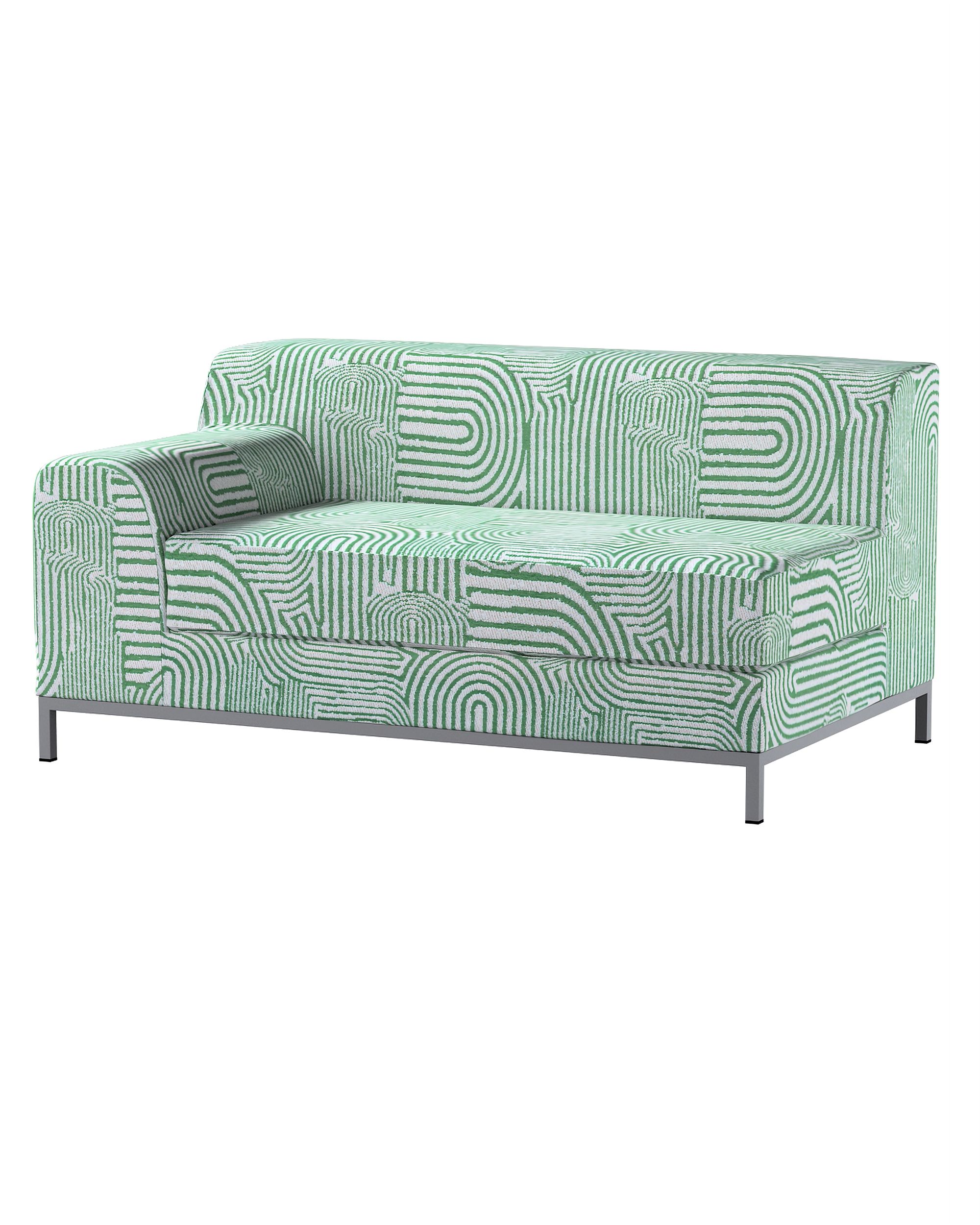 Bezug für Kramfors 2-Sitzer Sofa, Lehne links Farbe grün Stoff strukturiert, gemustert