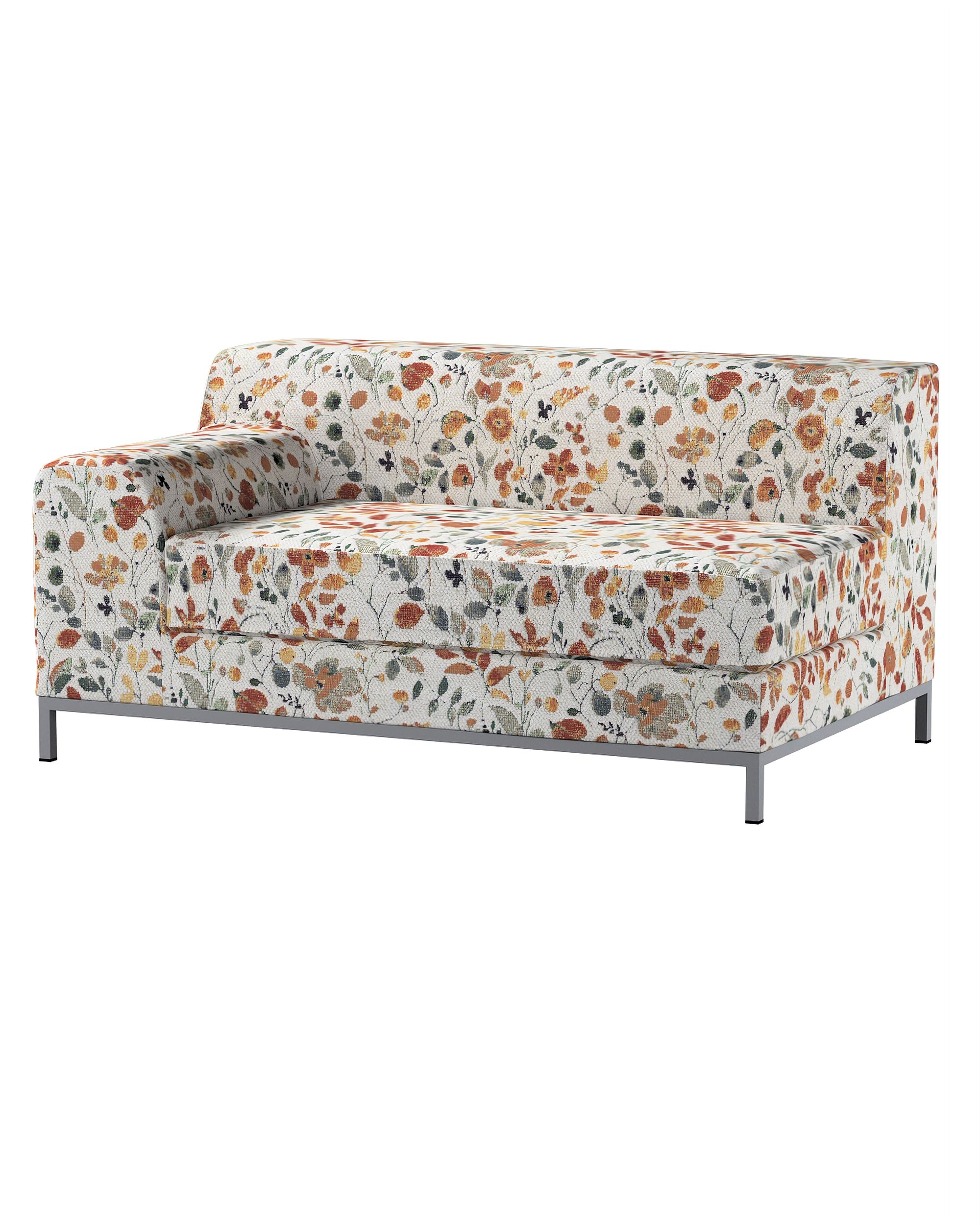 Bezug für Kramfors 2-Sitzer Sofa, Lehne links Farbe orange Stoff strukturiert, gemustert