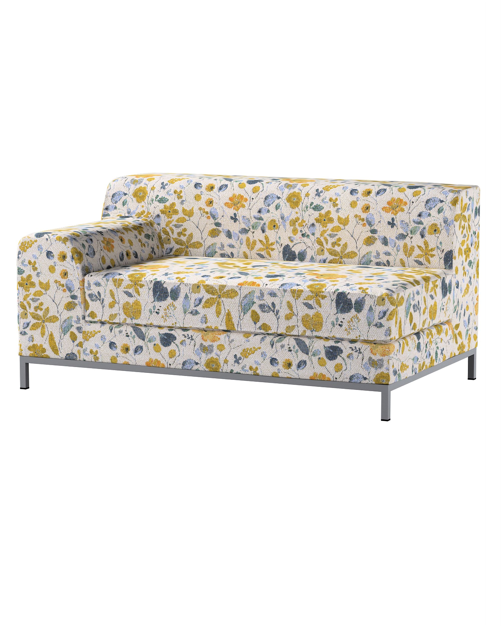 Bezug für Kramfors 2-Sitzer Sofa, Lehne links Farbe gelb Stoff strukturiert, gemustert