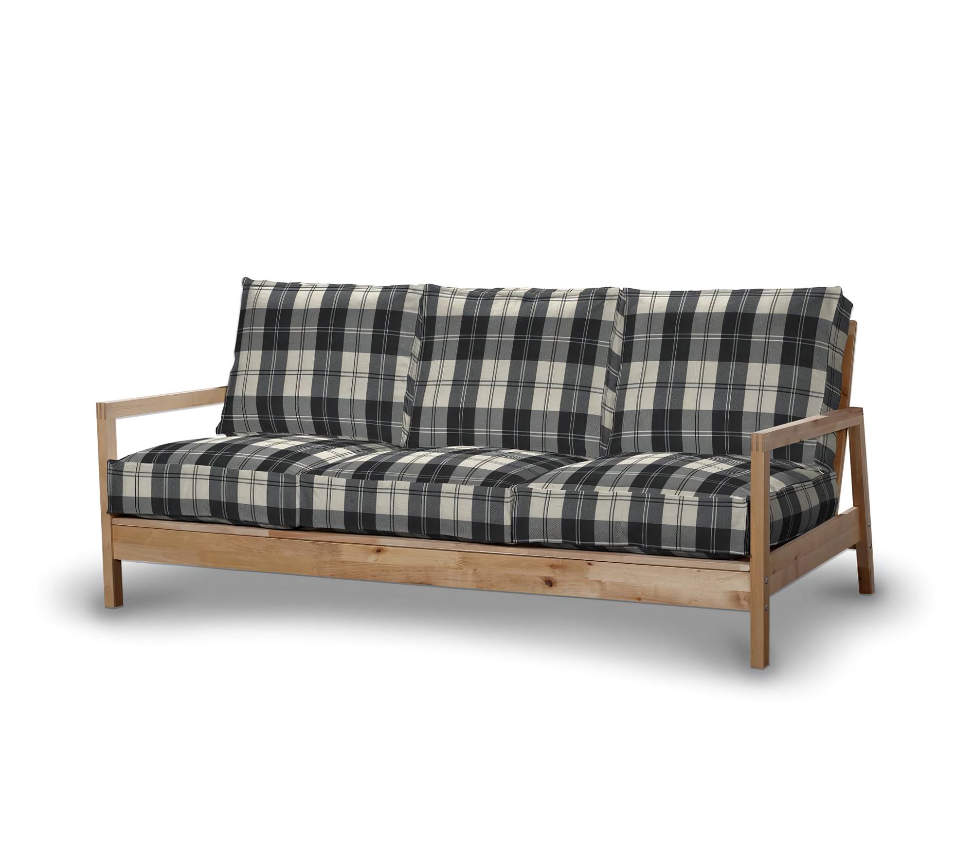 Bezug für Lillberg 3-Sitzer Sofa Farbe schwarz Stoff strukturiert, gemustert