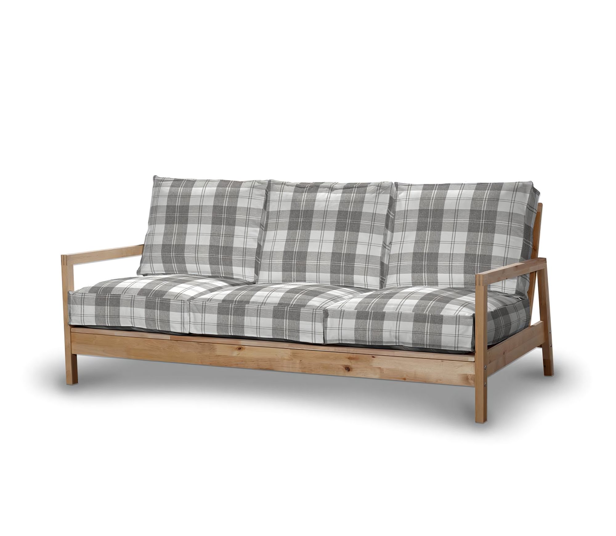 Bezug für Lillberg 3-Sitzer Sofa Farbe grau Stoff strukturiert, gemustert