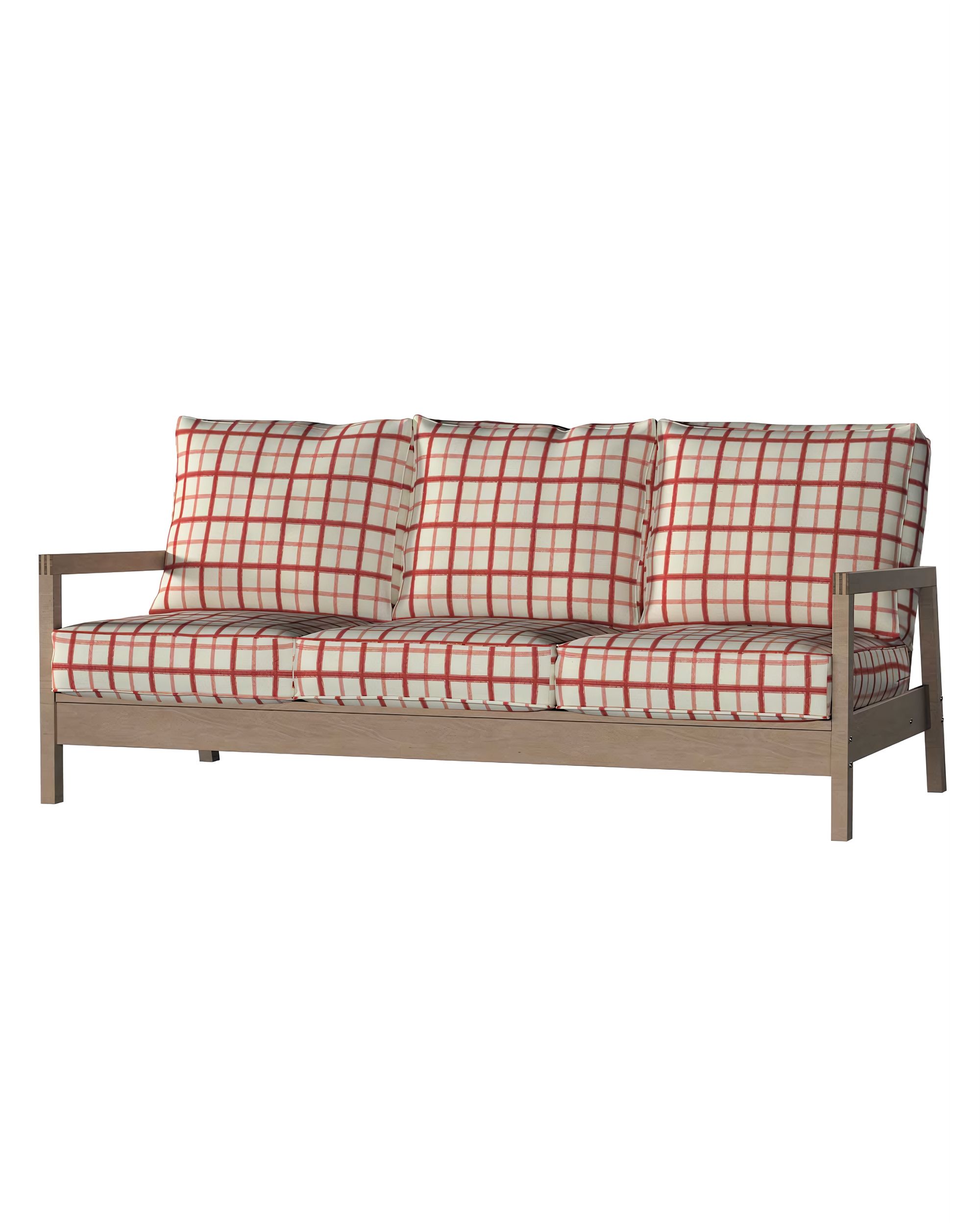 Bezug für Lillberg 3-Sitzer Sofa Farbe rot Stoff gemustert