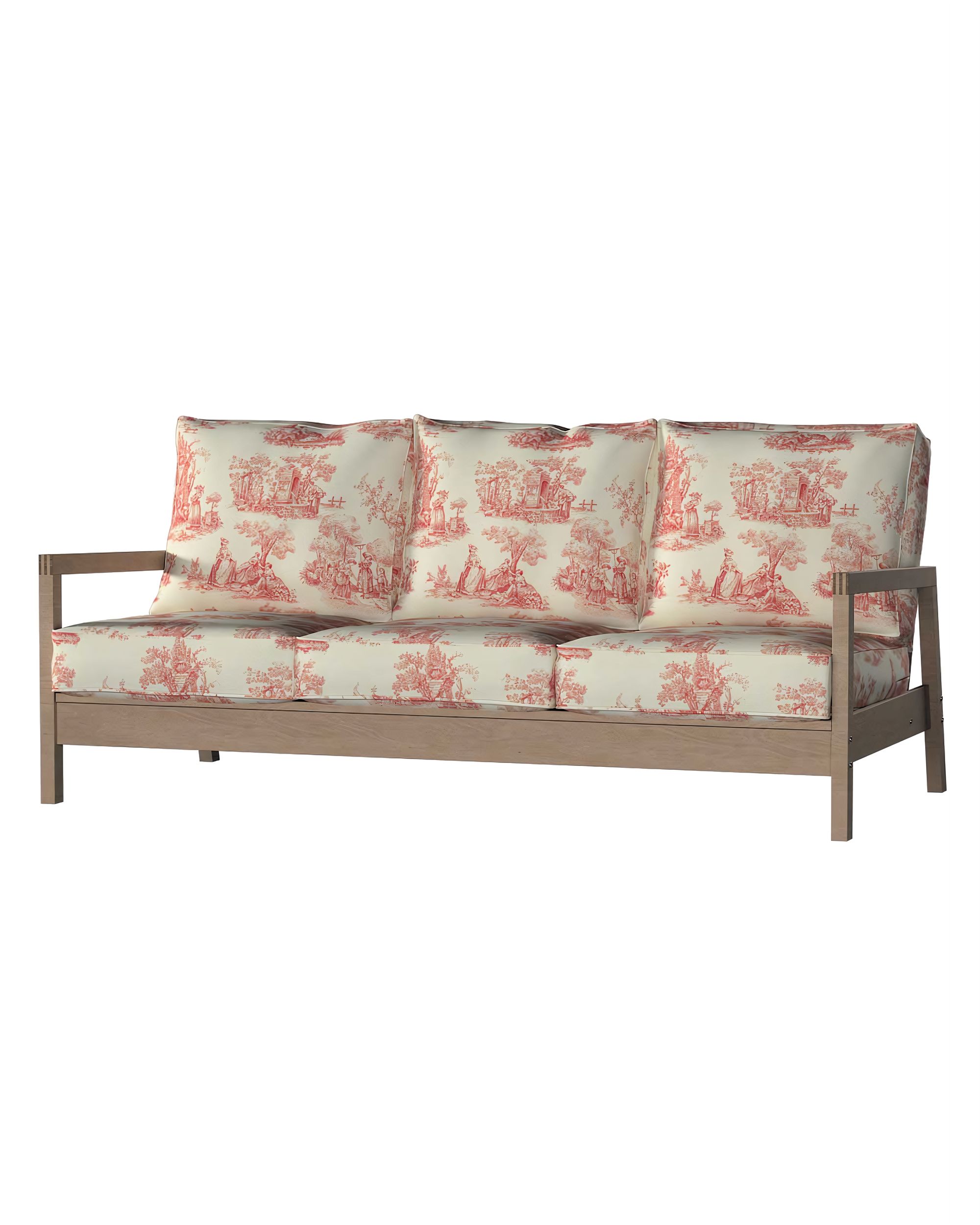 Bezug für Lillberg 3-Sitzer Sofa Farbe rot Stoff gemustert