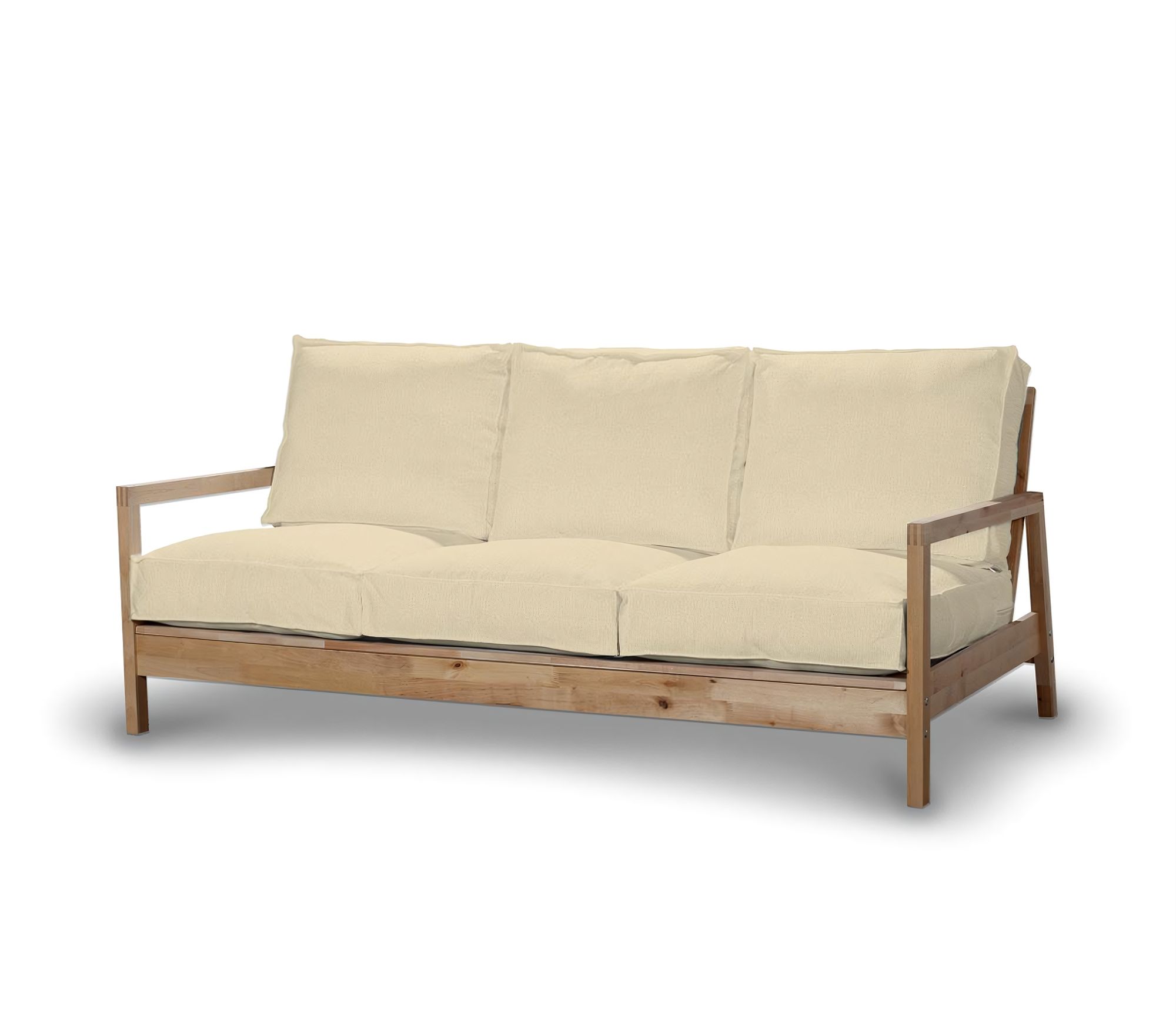 Bezug für Lillberg 3-Sitzer Sofa Farbe creme Stoff glänzend, strukturiert