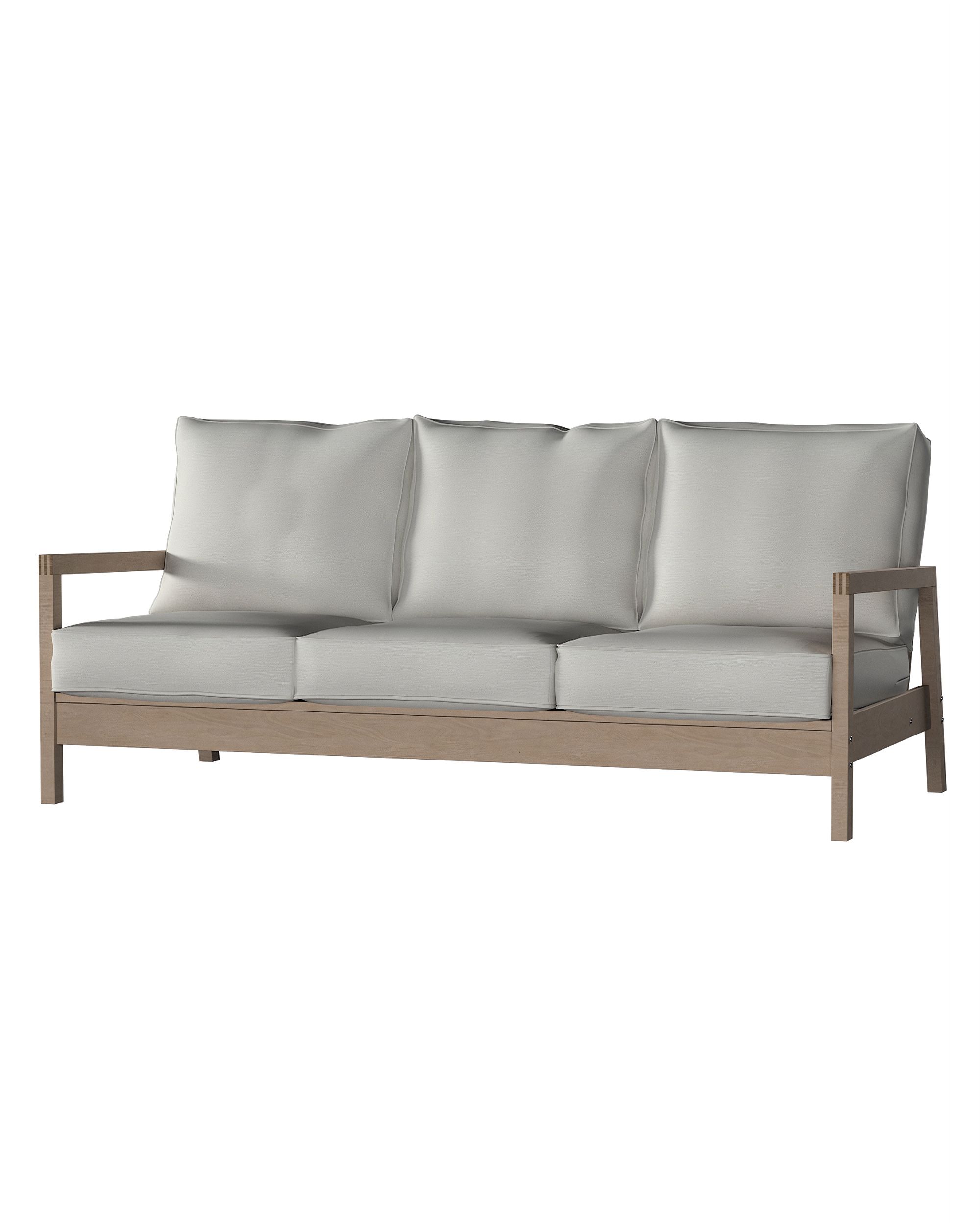 Bezug für Lillberg 3-Sitzer Sofa Farbe grau Stoff glänzend, strukturiert, samt
