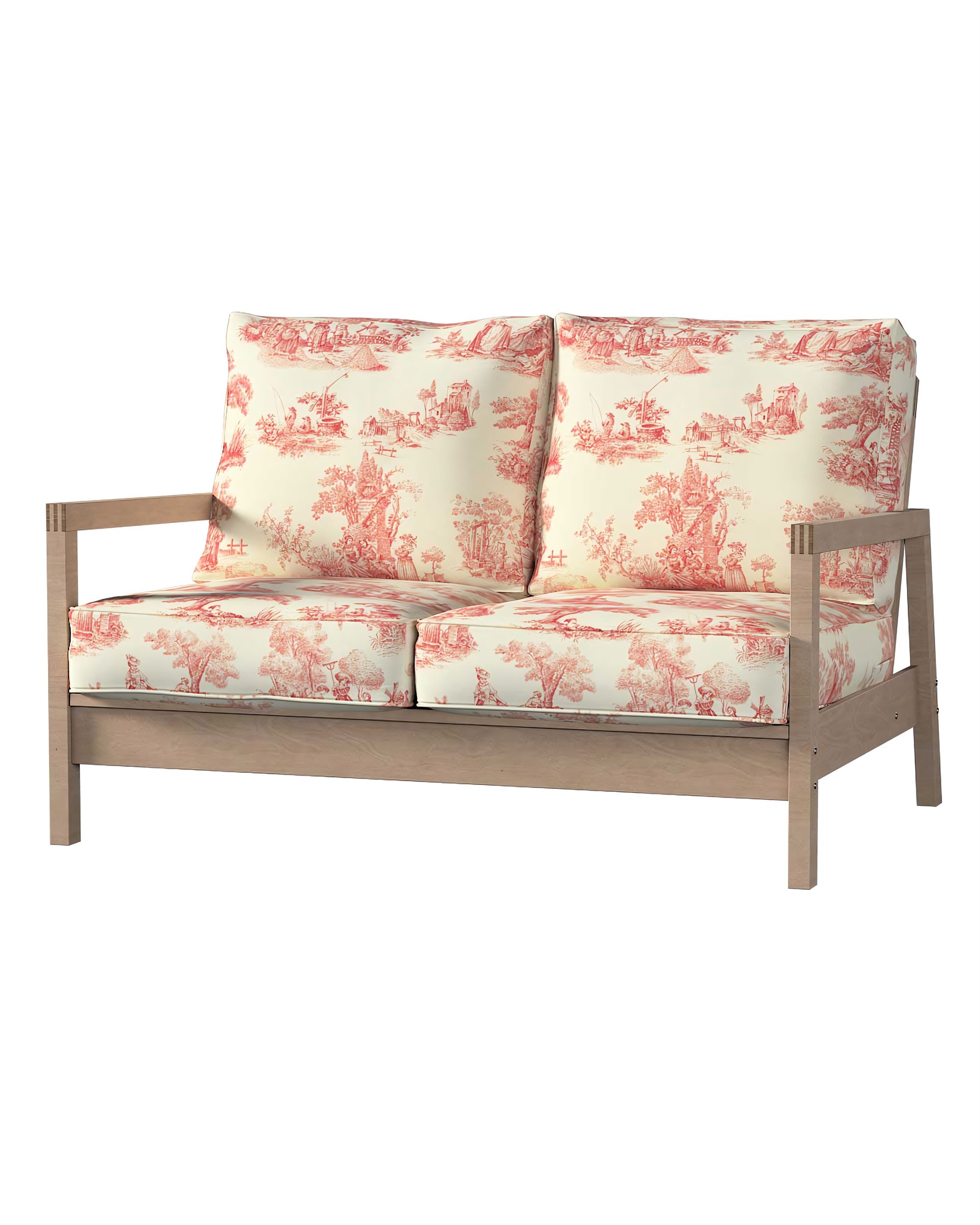 Bezug für Lillberg 2-Sitzer Sofa Farbe rot Stoff gemustert