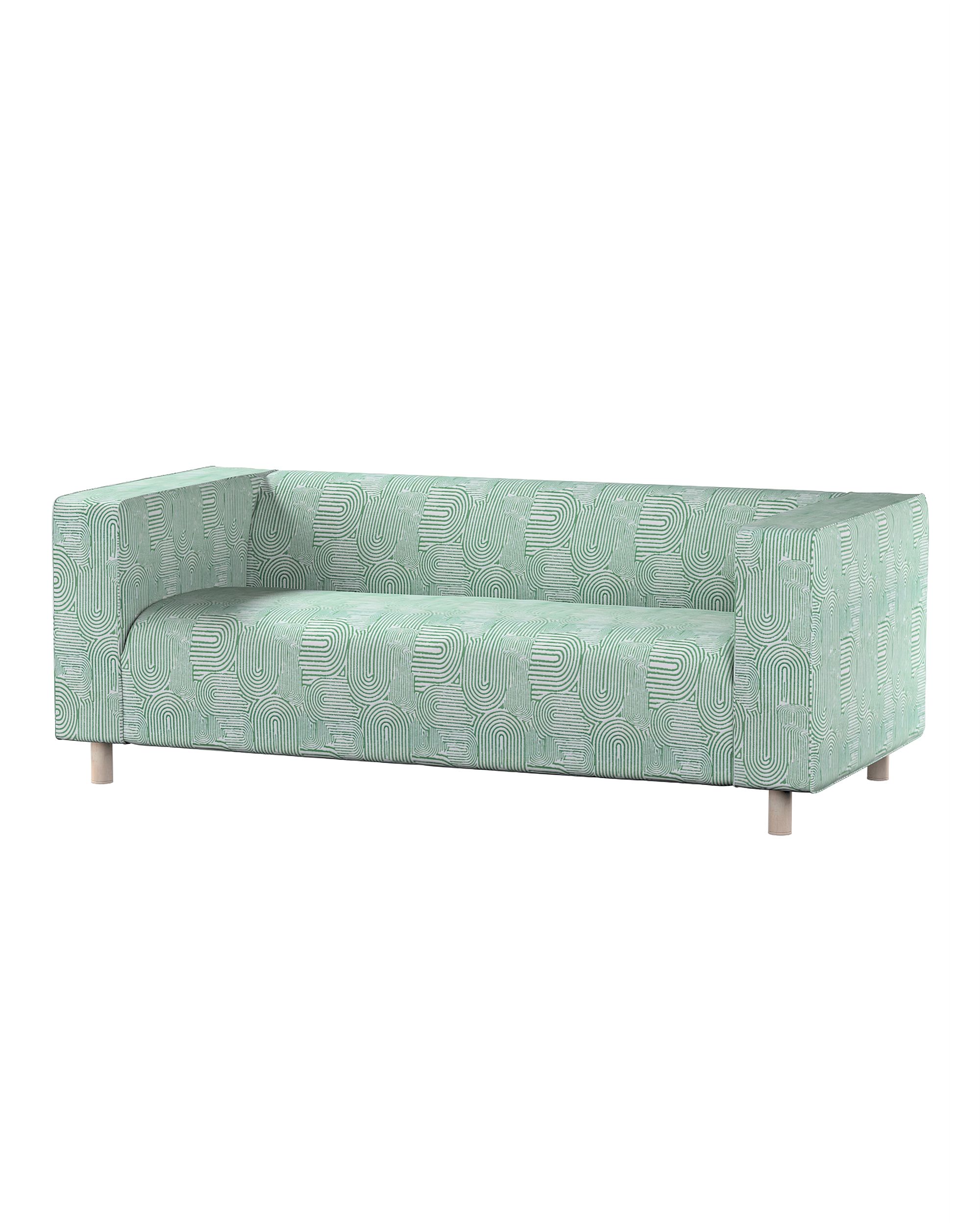 Bezug für Klippan 2-Sitzer Sofa Farbe grün Stoff strukturiert, gemustert