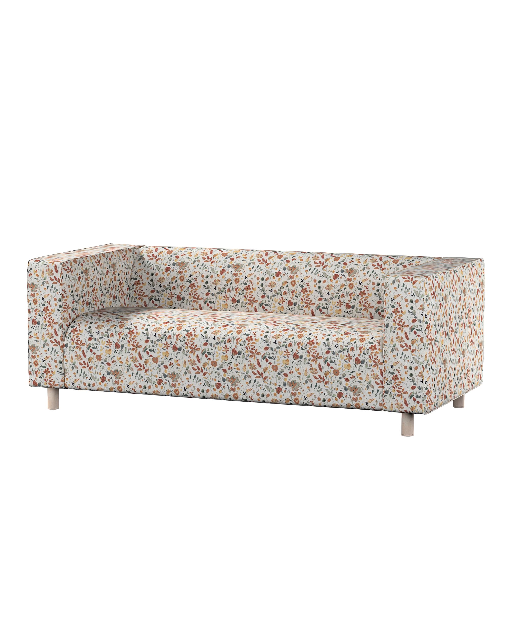 Bezug für Klippan 2-Sitzer Sofa Farbe orange Stoff strukturiert, gemustert