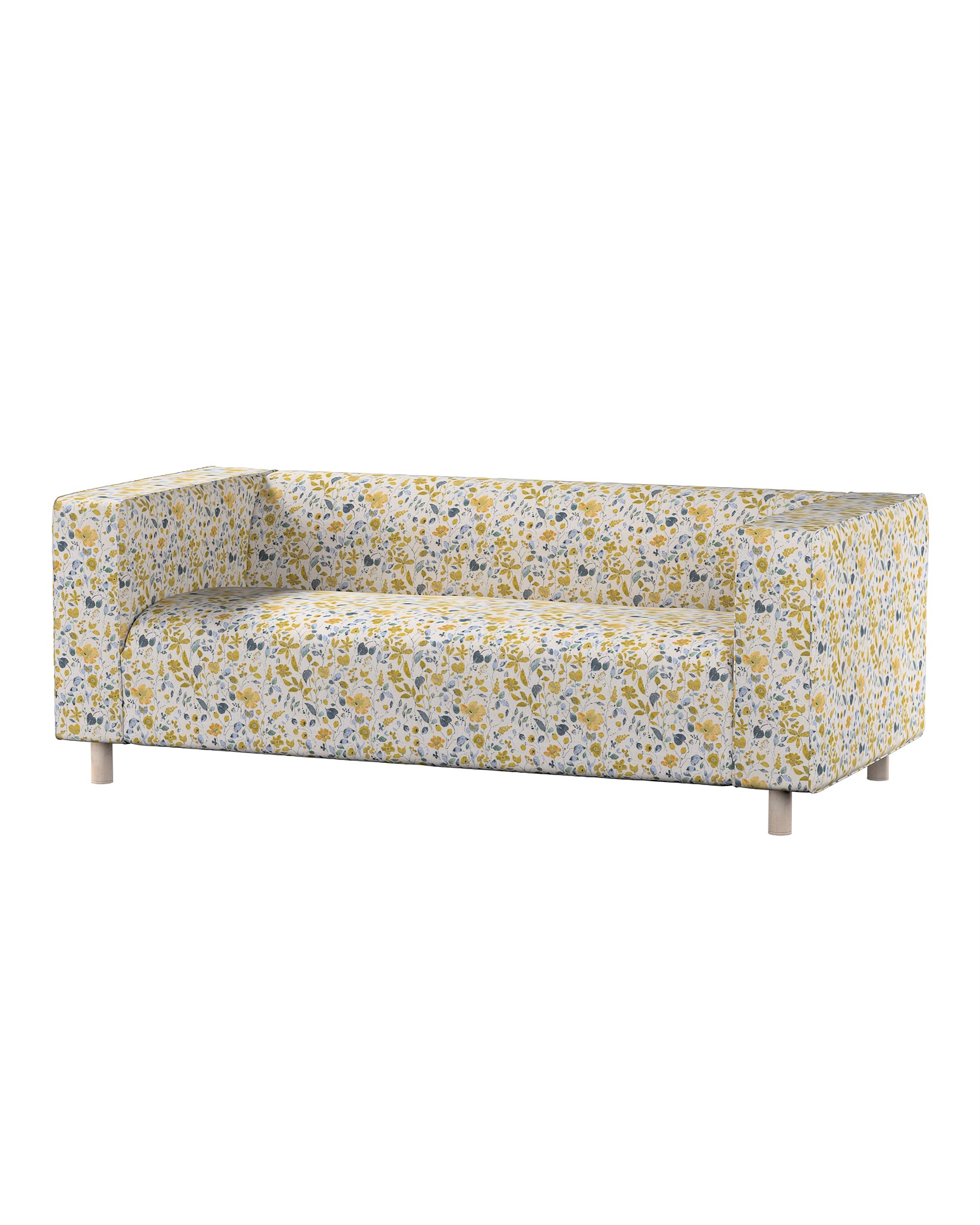 Bezug für Klippan 2-Sitzer Sofa Farbe gelb Stoff strukturiert, gemustert