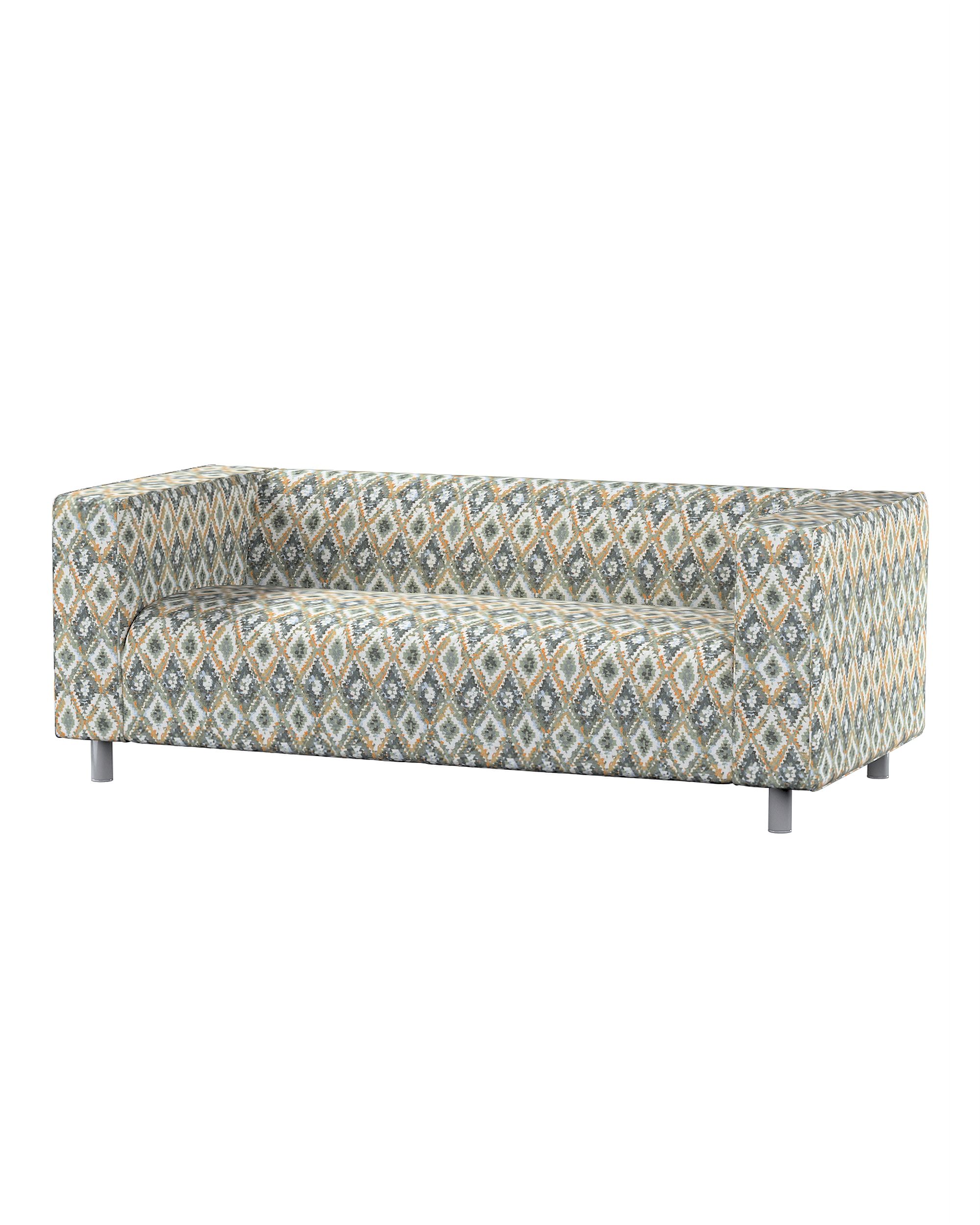 Bezug für Klippan 2-Sitzer Sofa Farbe blau Stoff strukturiert, gemustert