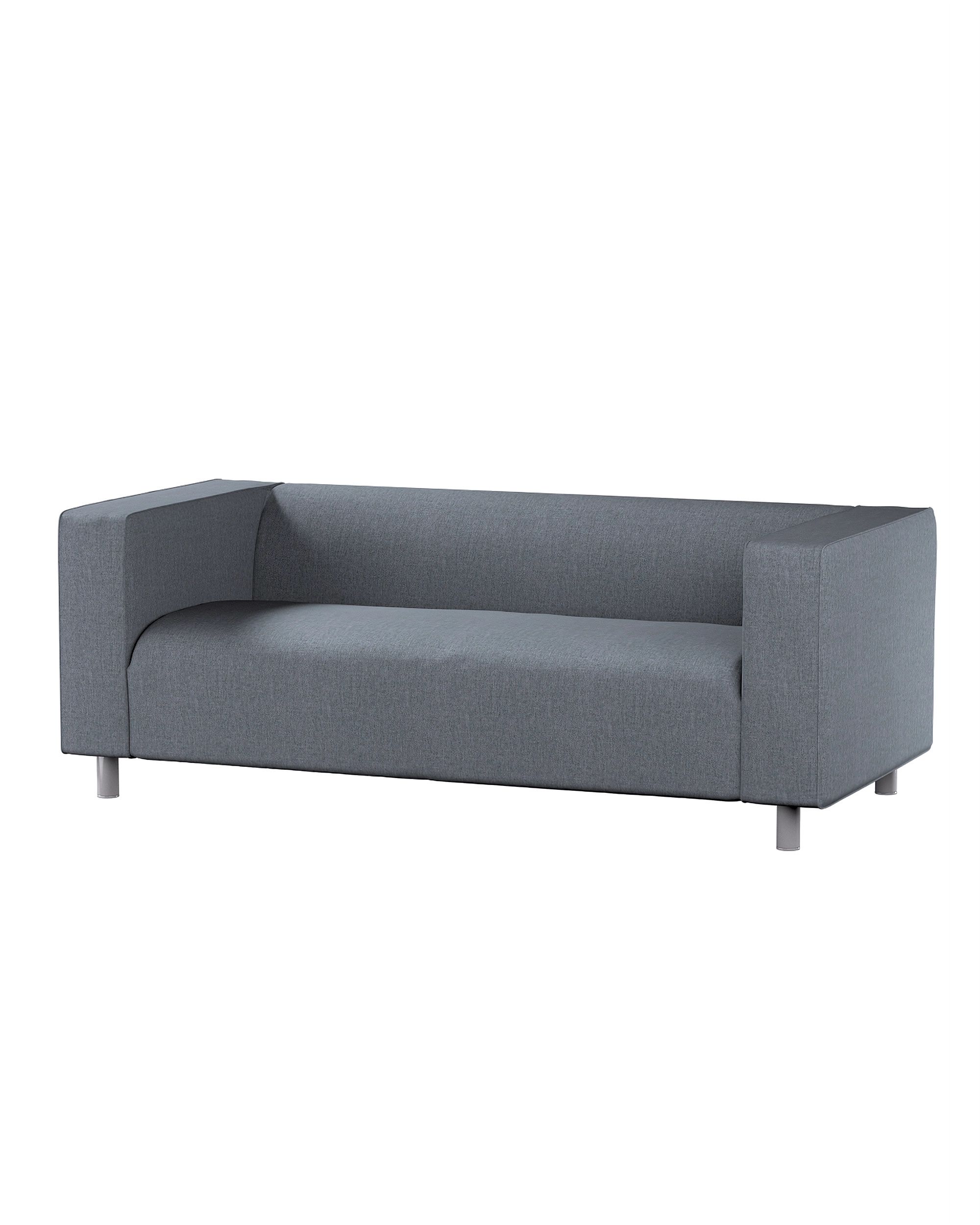 Bezug für Klippan 2-Sitzer Sofa Farbe grau Stoff strukturiert