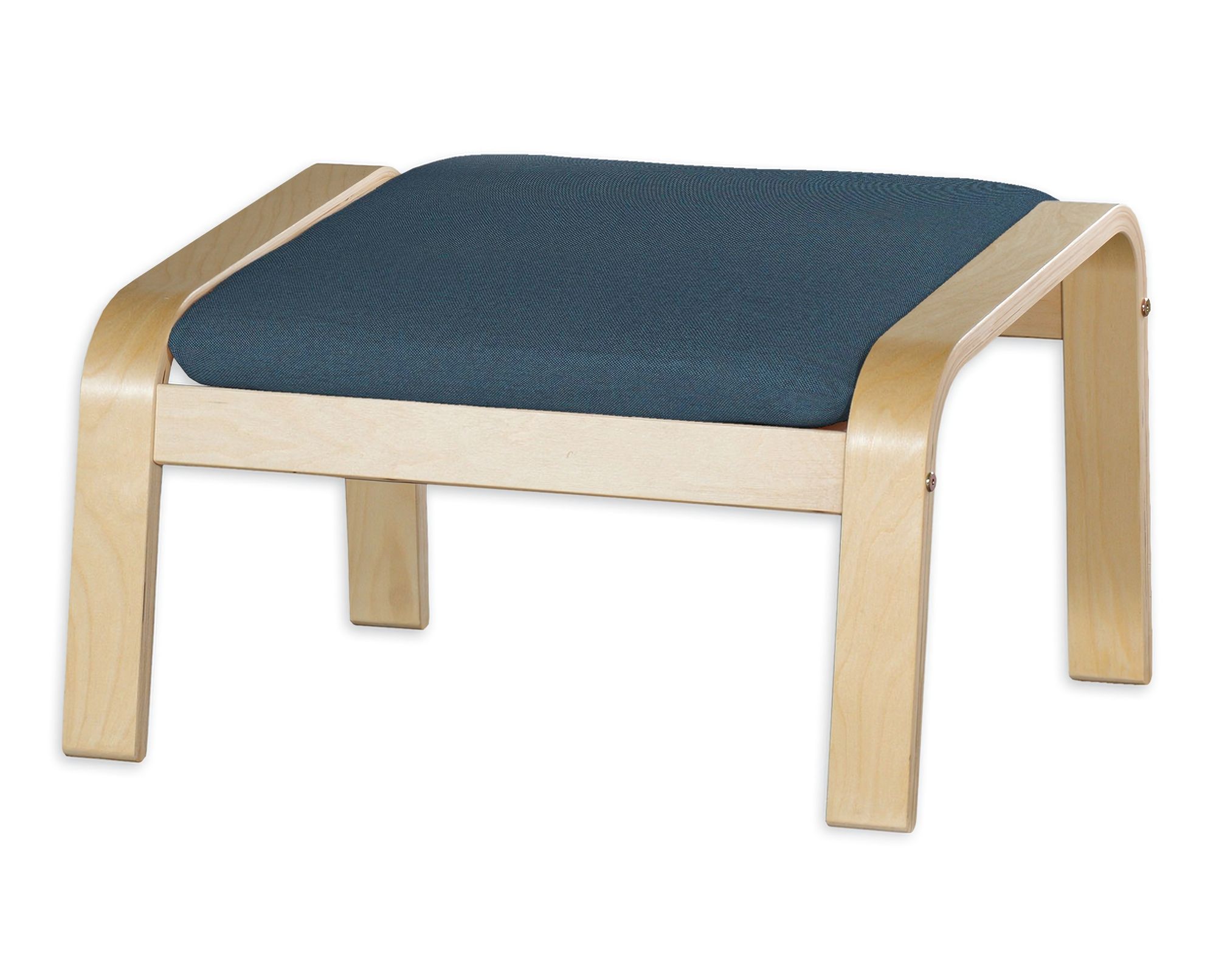 Bezug für Poäng Hocker Farbe blau Stoff strukturiert