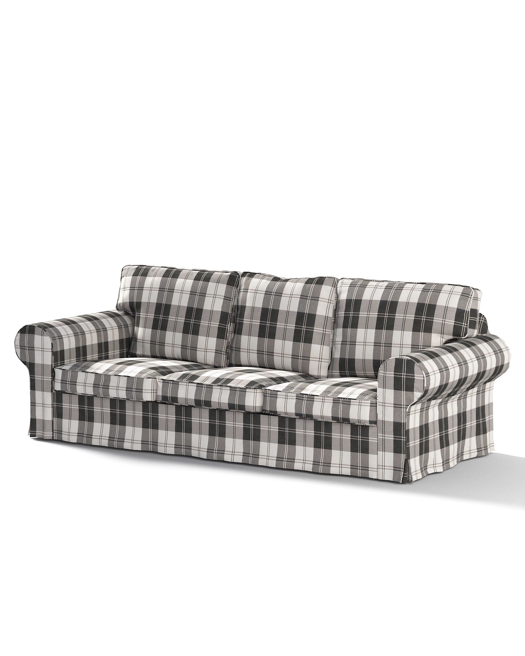 Bezug für Ektorp 3-Sitzer Schlafsofa, ALTES Modell Farbe schwarz Stoff strukturiert, gemustert