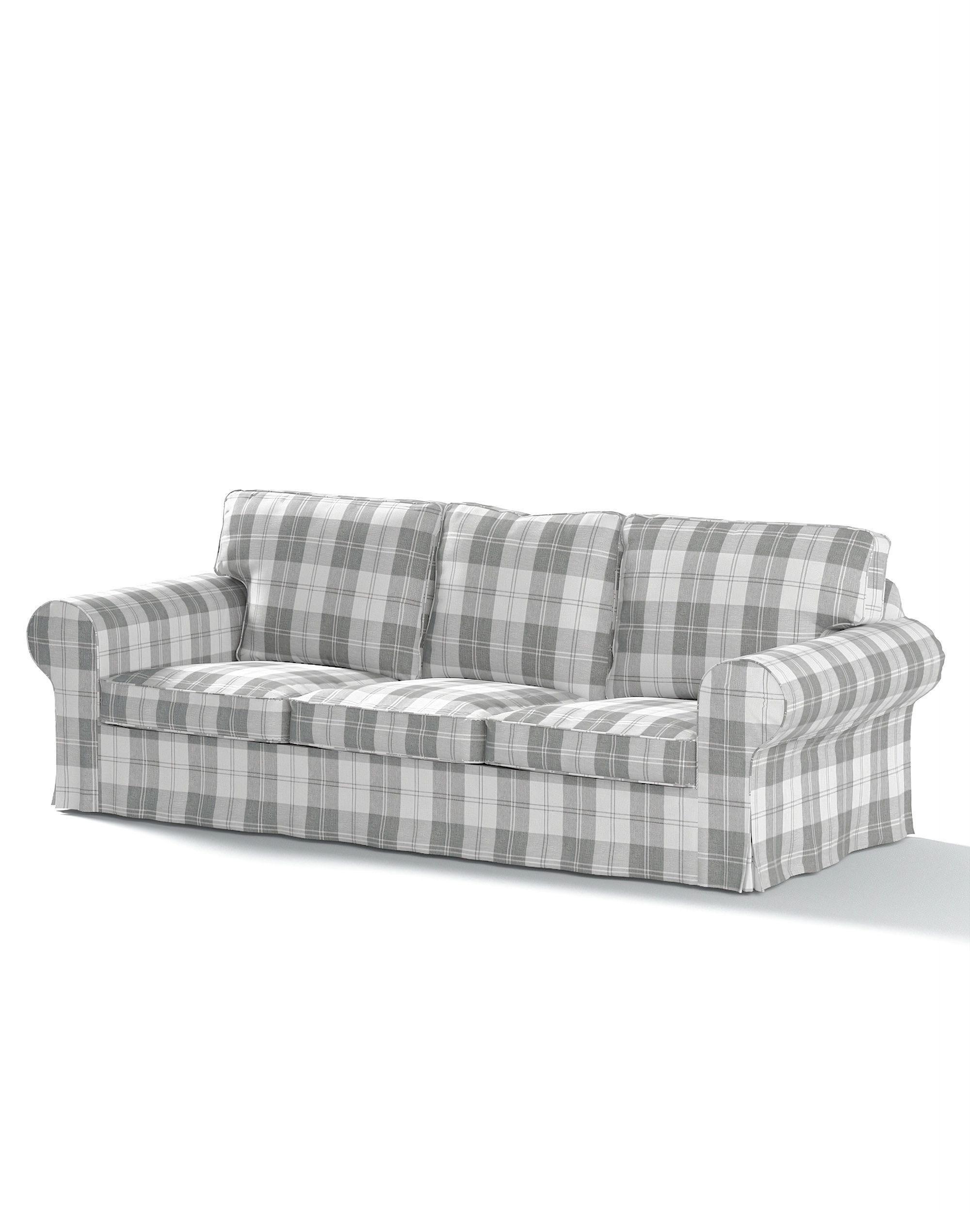 Bezug für Ektorp 3-Sitzer Schlafsofa, ALTES Modell Farbe grau Stoff strukturiert, gemustert