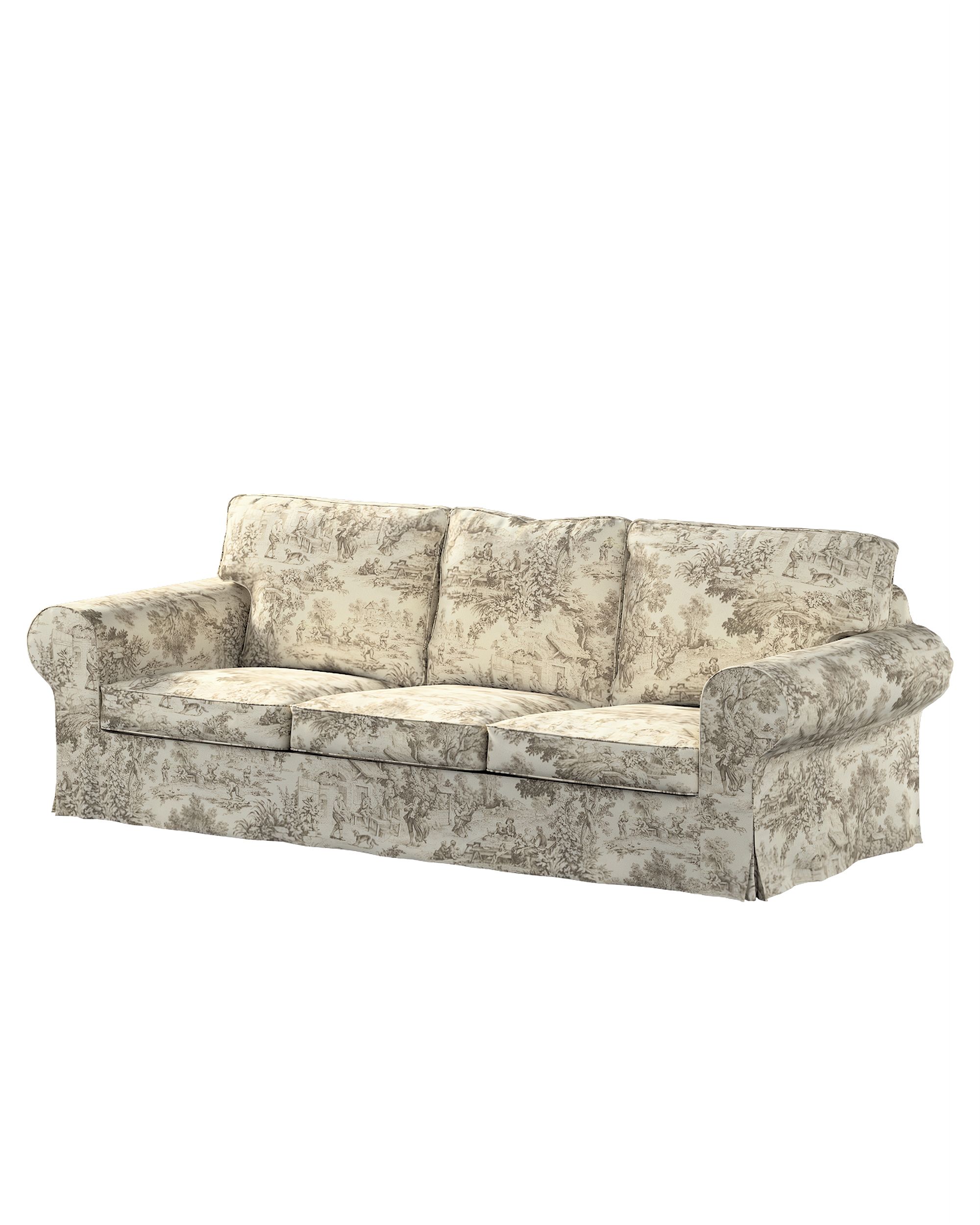 Bezug für Ektorp 3-Sitzer Schlafsofa, ALTES Modell Farbe braun Stoff gemustert