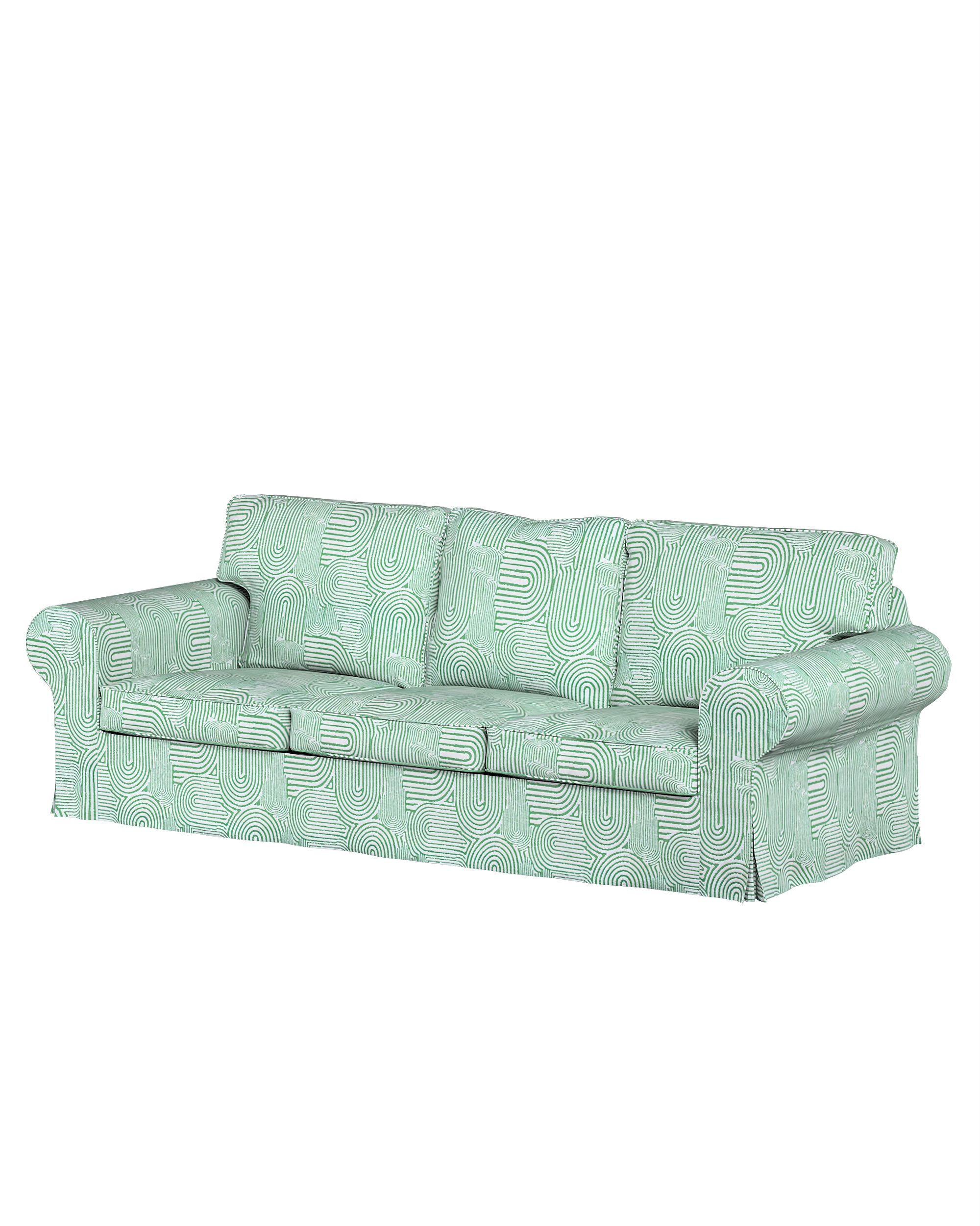 Bezug für Ektorp 3-Sitzer Schlafsofa, ALTES Modell Farbe grün Stoff strukturiert, gemustert
