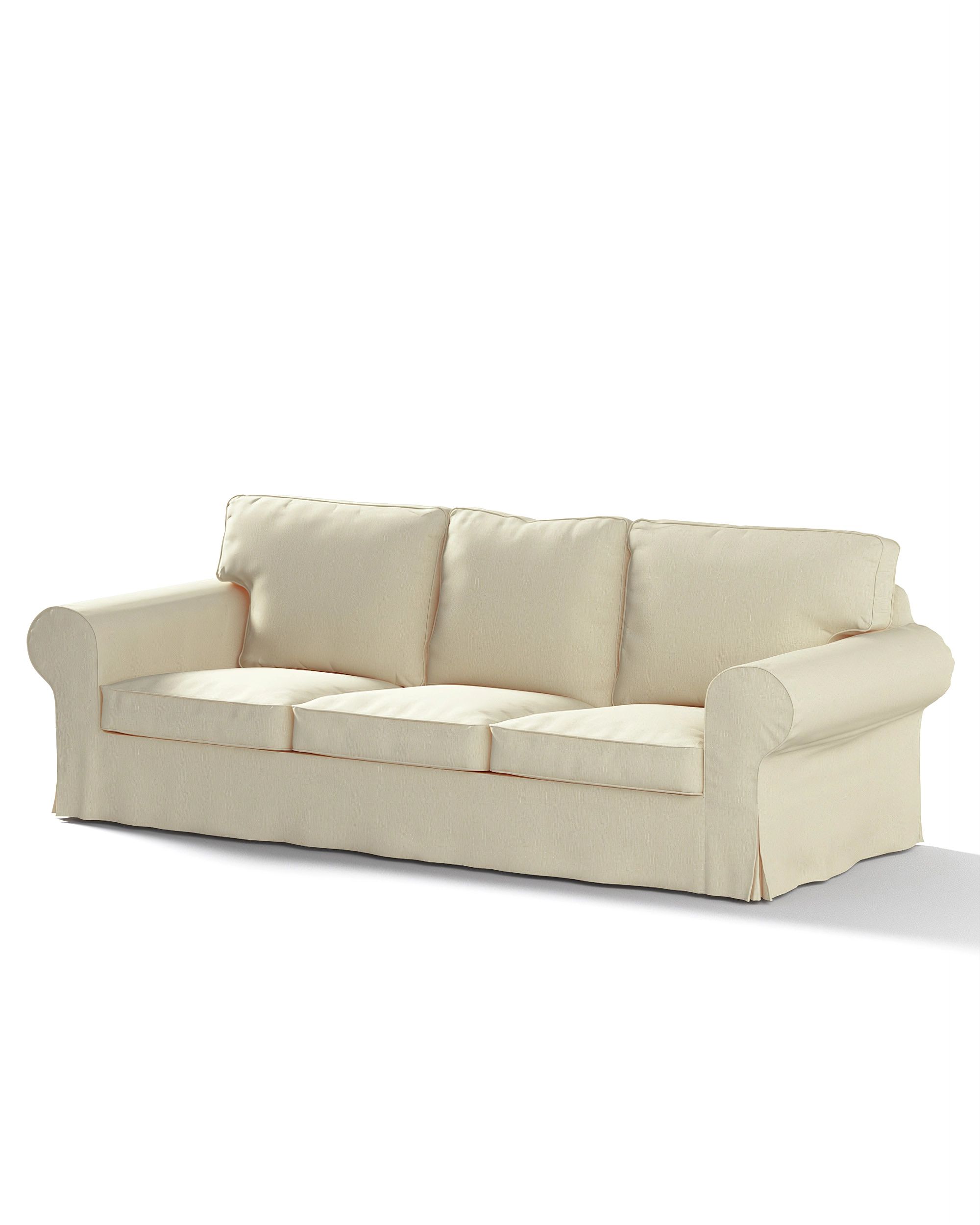 Bezug für Ektorp 3-Sitzer Schlafsofa, ALTES Modell Farbe creme Stoff glänzend, strukturiert