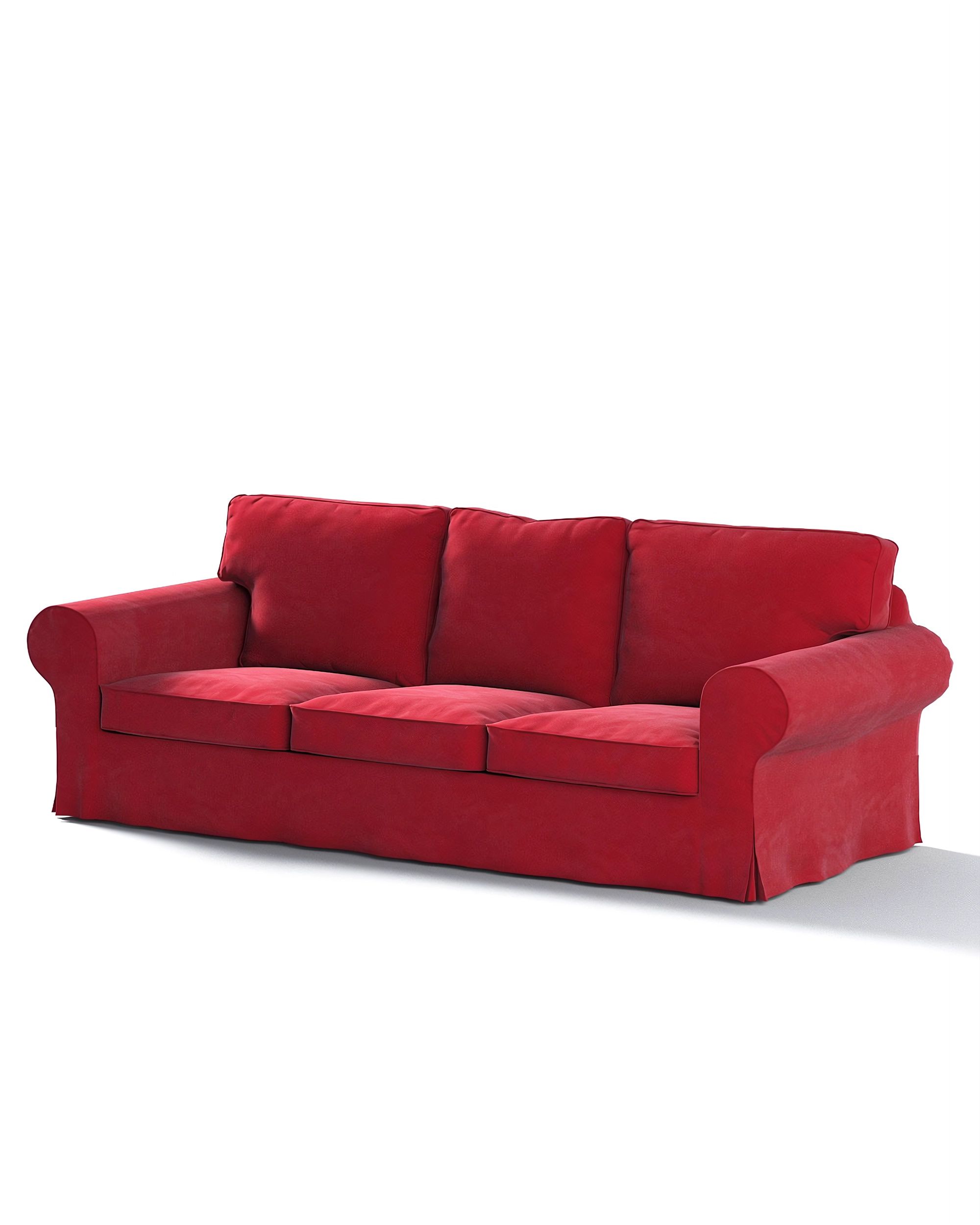 Bezug für Ektorp 3-Sitzer Schlafsofa, ALTES Modell Farbe rot Stoff glänzend, samt