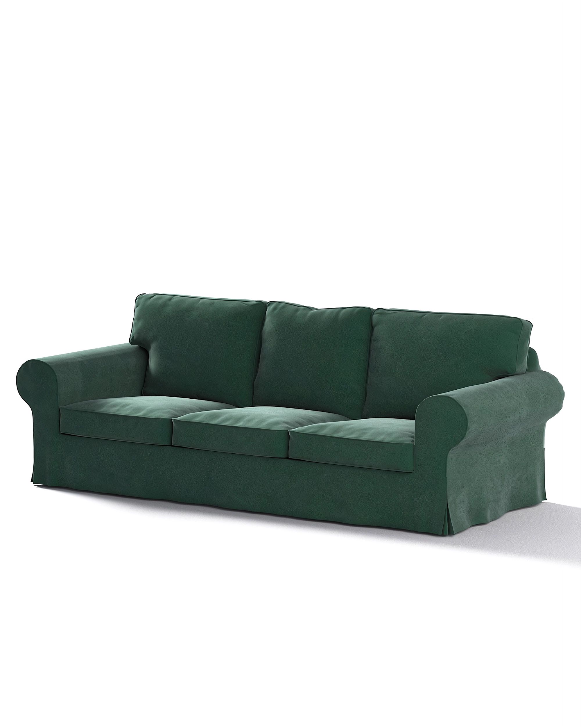 Bezug für Ektorp 3-Sitzer Schlafsofa, ALTES Modell Farbe grün Stoff glänzend, samt