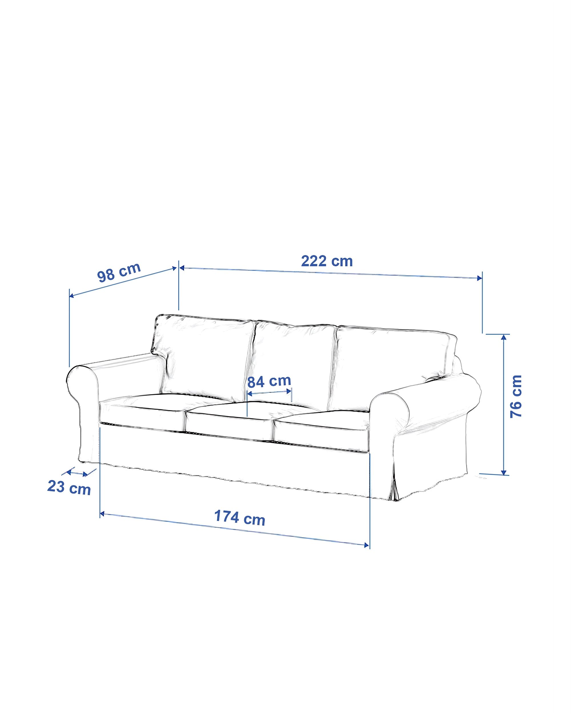 Bezug für Ektorp 3-Sitzer Schlafsofa, ALTES Modell Farbe beige Stoff glänzend, samt