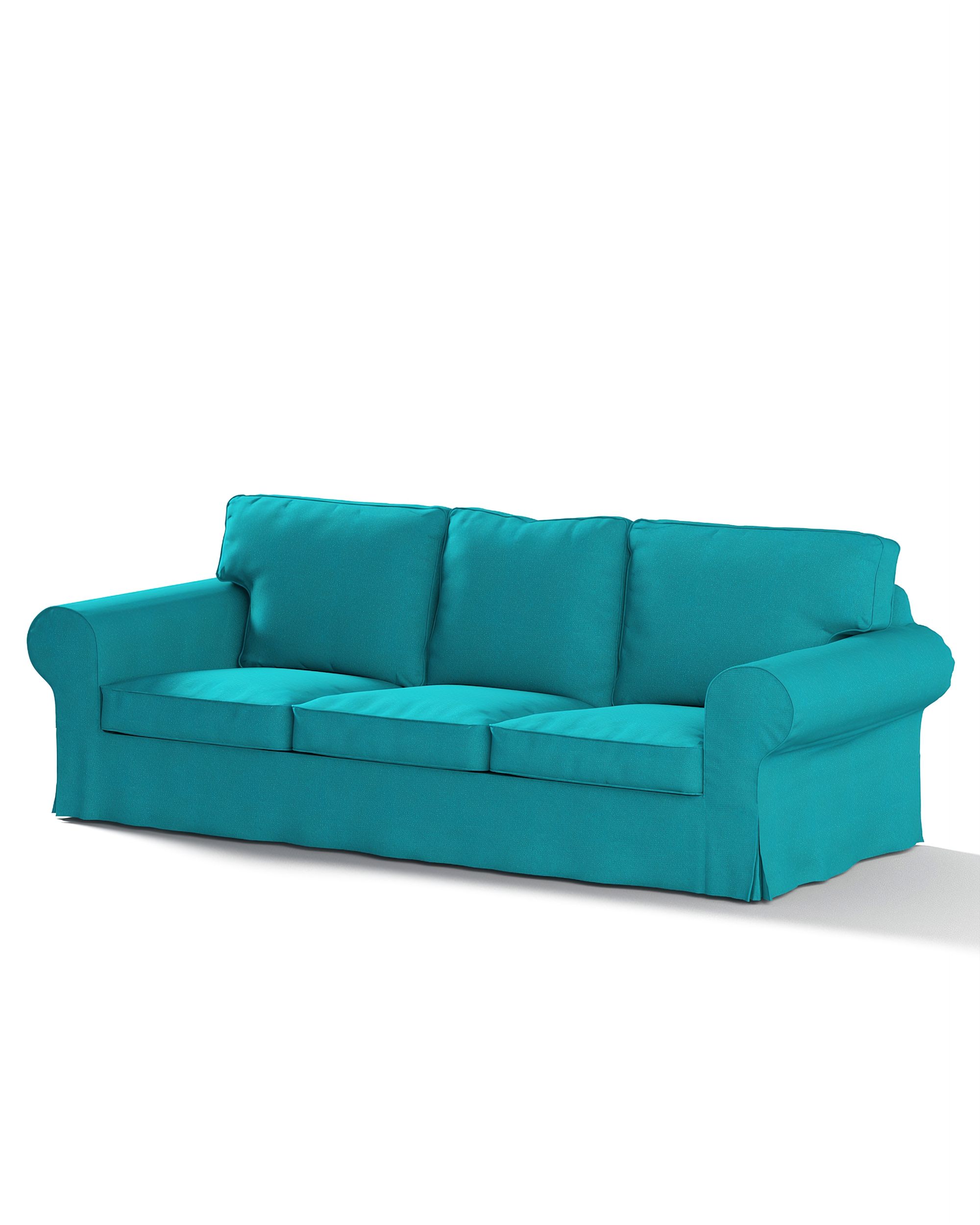 Bezug für Ektorp 3-Sitzer Schlafsofa, ALTES Modell Farbe blau Stoff strukturiert