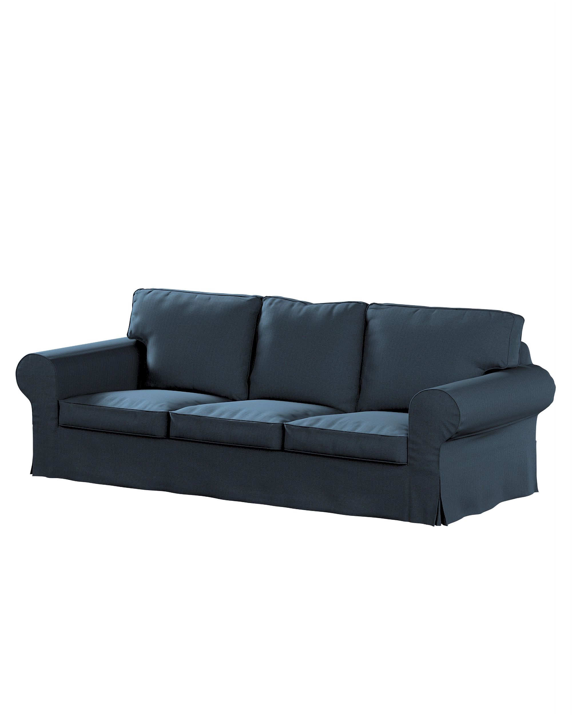 Bezug für Ektorp 3-Sitzer Schlafsofa, ALTES Modell Farbe blau Stoff strukturiert