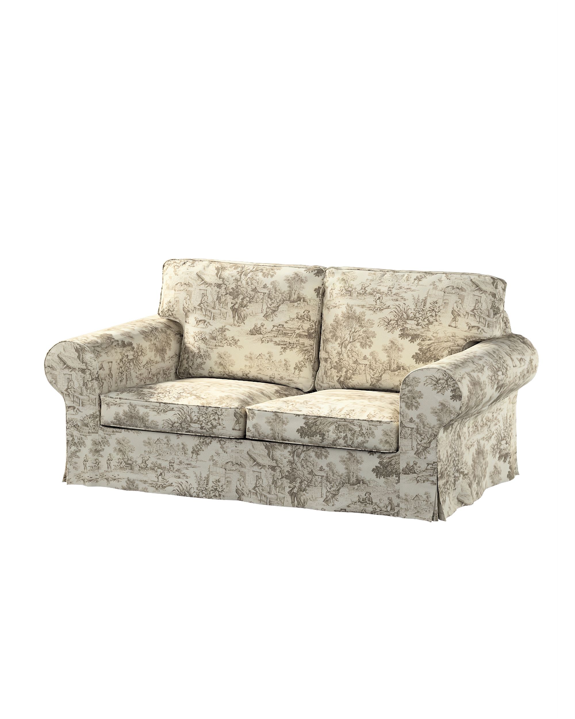 Bezug für Ektorp 2-Sitzer Schlafsofa ALTES Modell Farbe braun Stoff gemustert