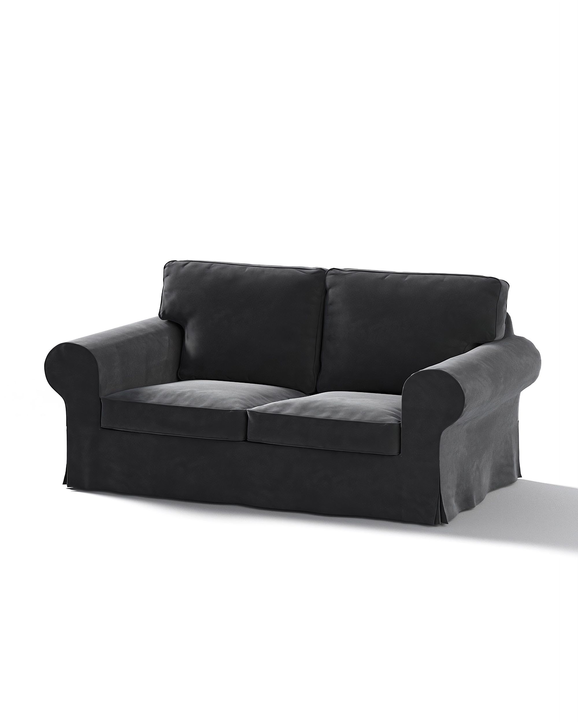 Bezug für Ektorp 2-Sitzer Schlafsofa ALTES Modell Farbe schwarz Stoff glänzend, samt