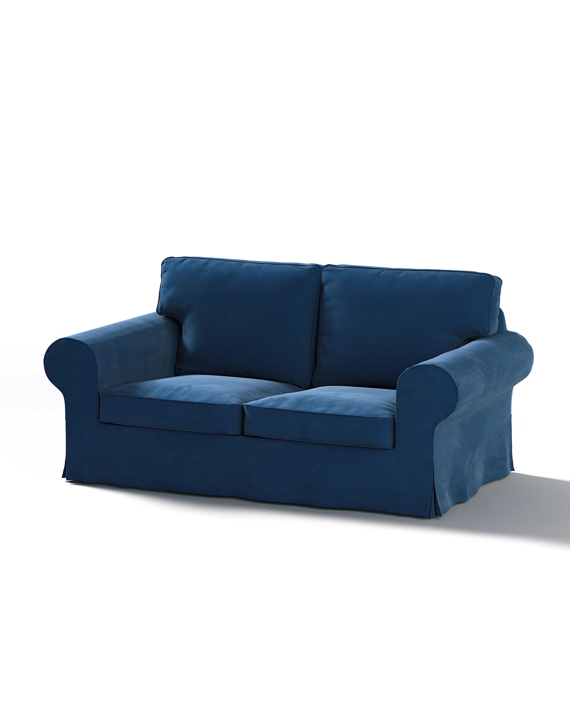 Bezug für Ektorp 2-Sitzer Schlafsofa ALTES Modell Farbe dunkelblau Stoff glänzend, samt