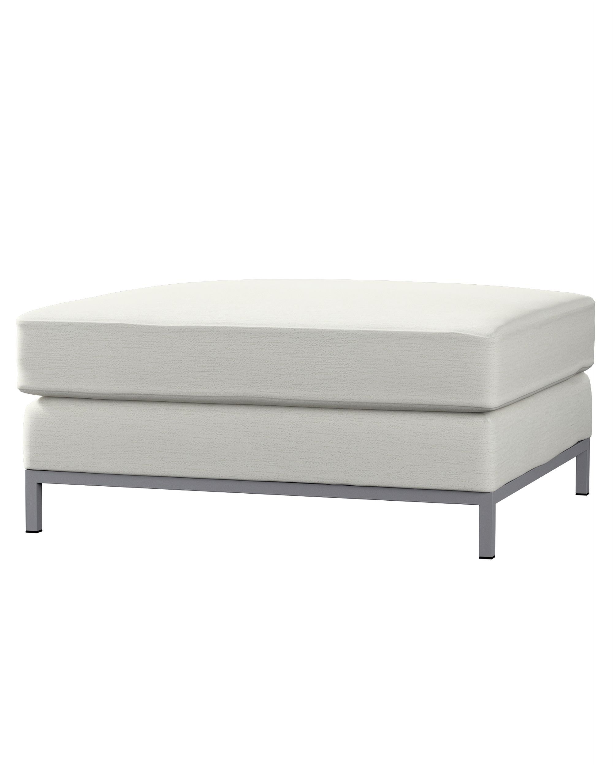 Bezug für Kramfors Hocker Farbe grau Stoff glänzend, strukturiert, samt