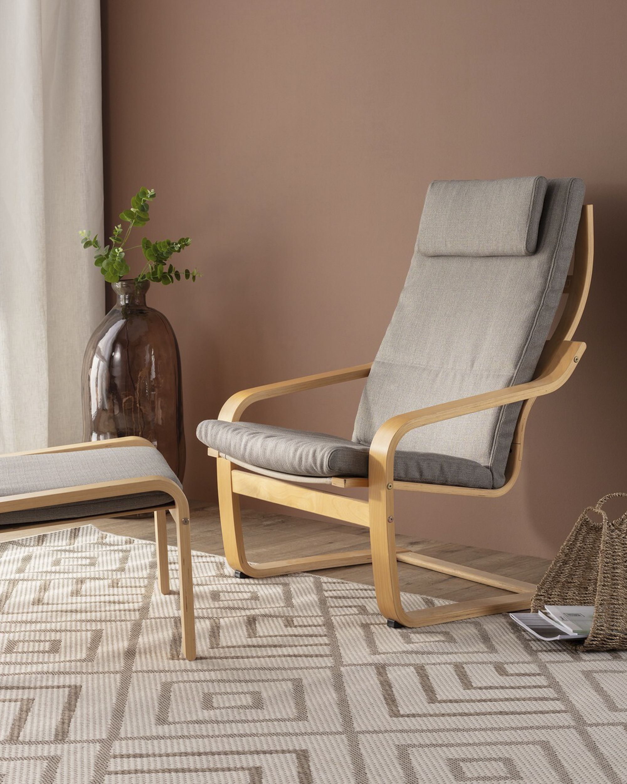Bezug für Poäng Sessel II Farbe beige Stoff strukturiert