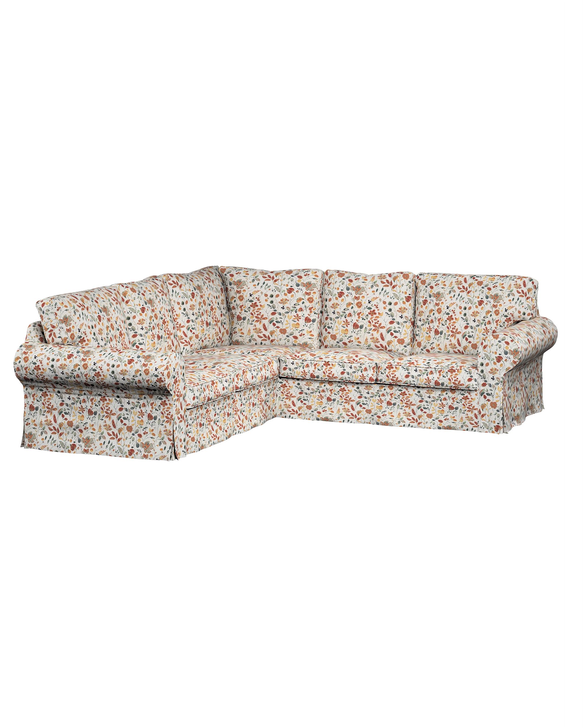 Bezug für Ektorp Ecksofa Farbe orange Stoff strukturiert, gemustert