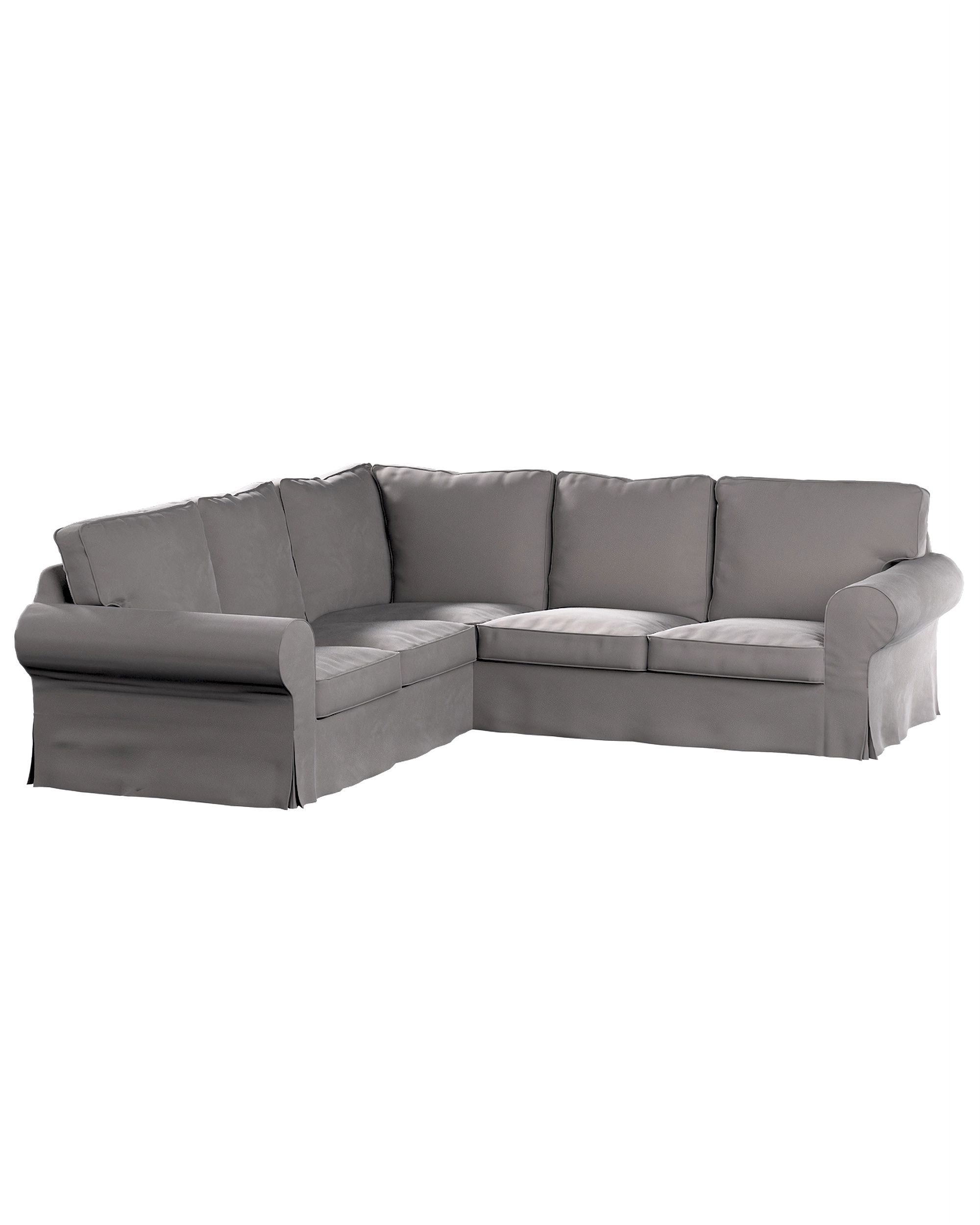 Bezug für Ektorp Ecksofa Farbe grau Stoff glänzend, samt