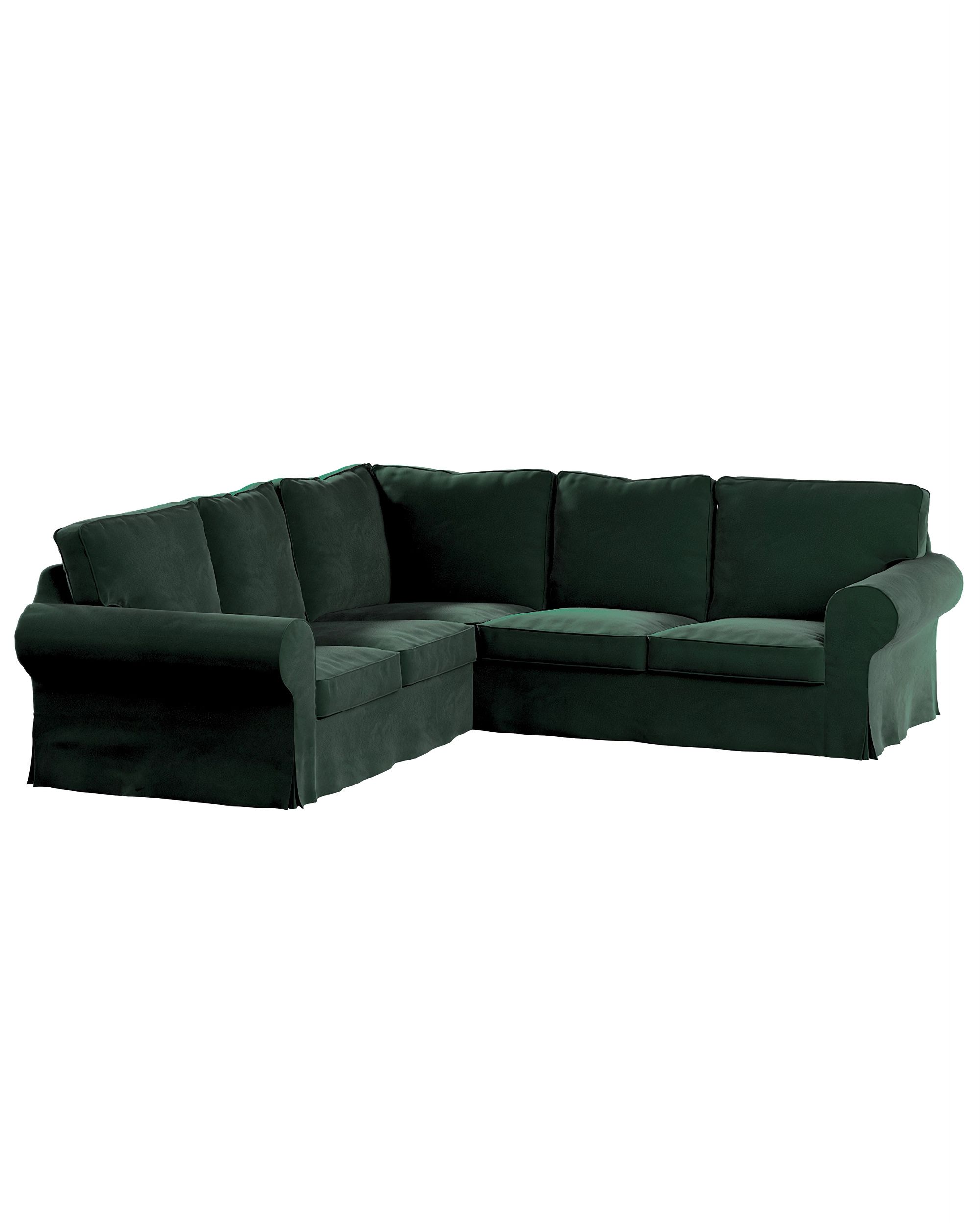 Bezug für Ektorp Ecksofa Farbe grün Stoff glänzend, samt