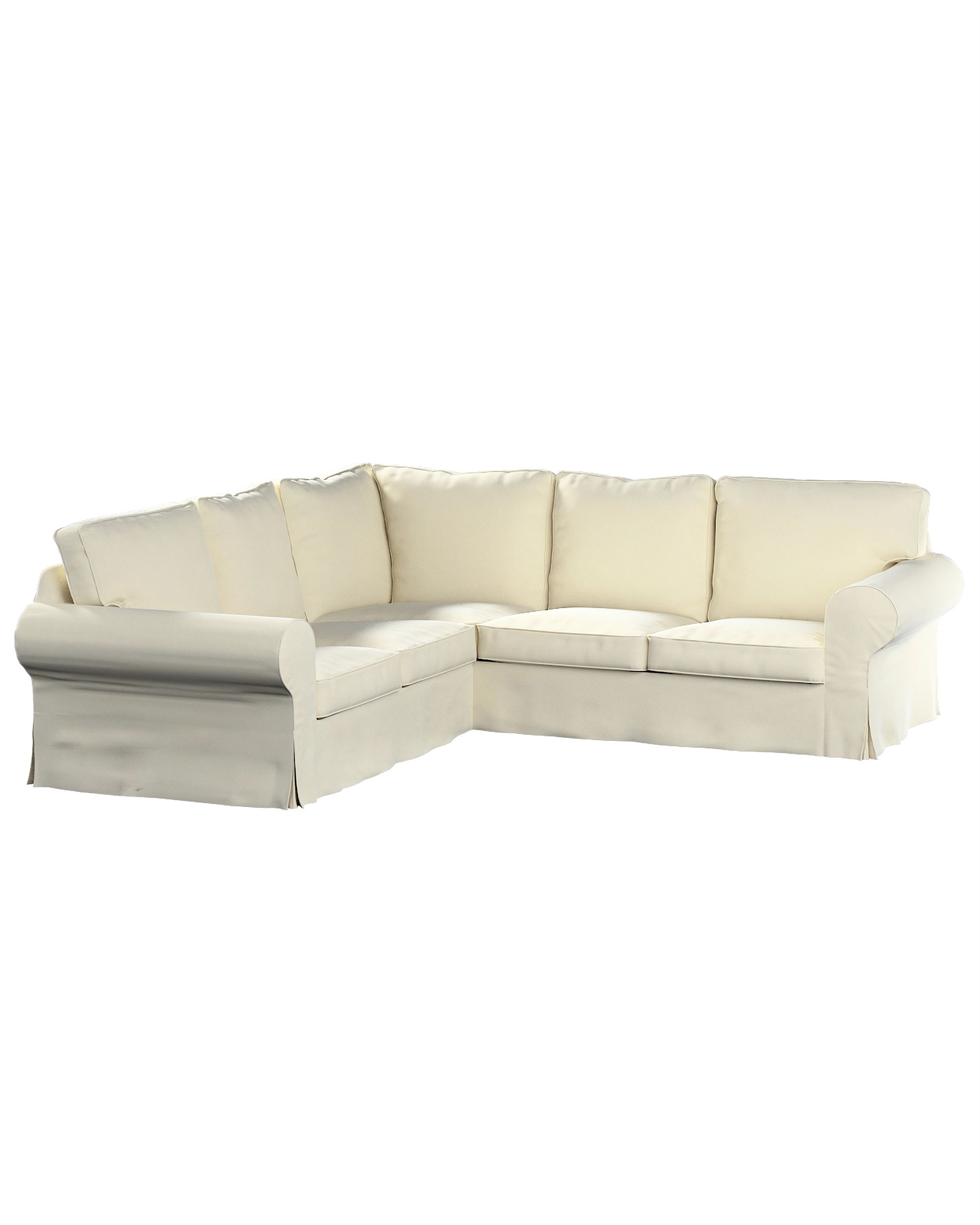 Bezug für Ektorp Ecksofa Farbe creme Stoff glänzend, samt