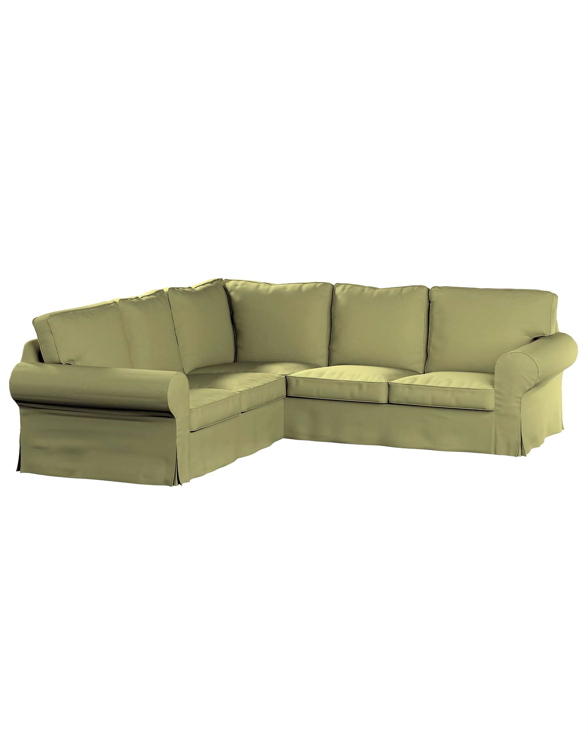 Bezug für Ektorp Ecksofa Farbe grün Stoff glänzend, samt