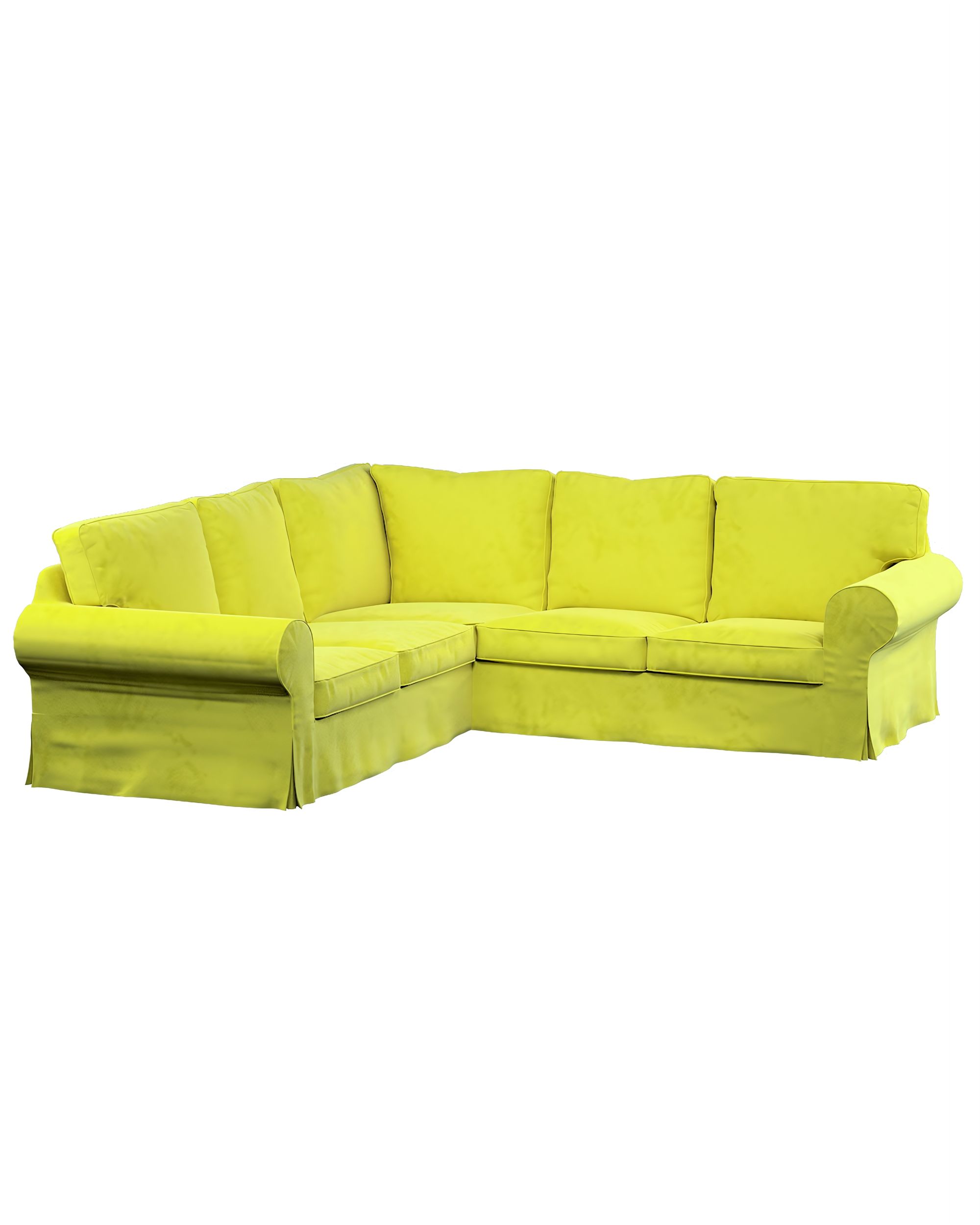 Bezug für Ektorp Ecksofa Farbe grün Stoff glänzend, samt
