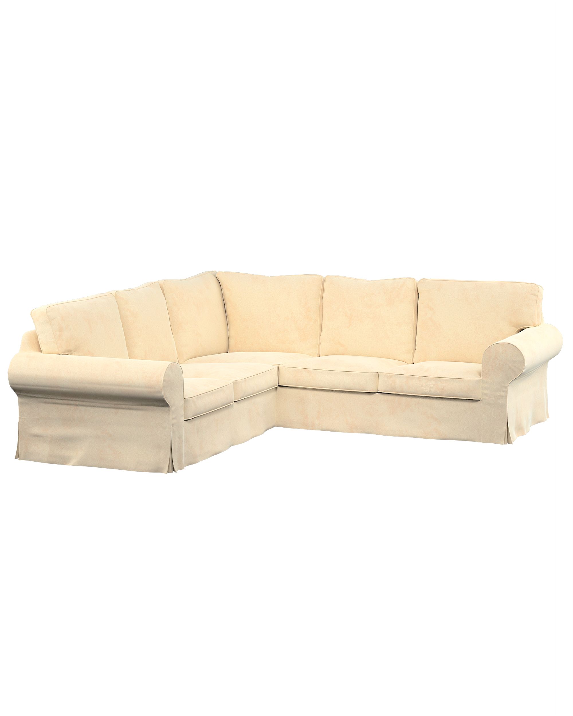 Bezug für Ektorp Ecksofa Farbe ecru Stoff glänzend, samt