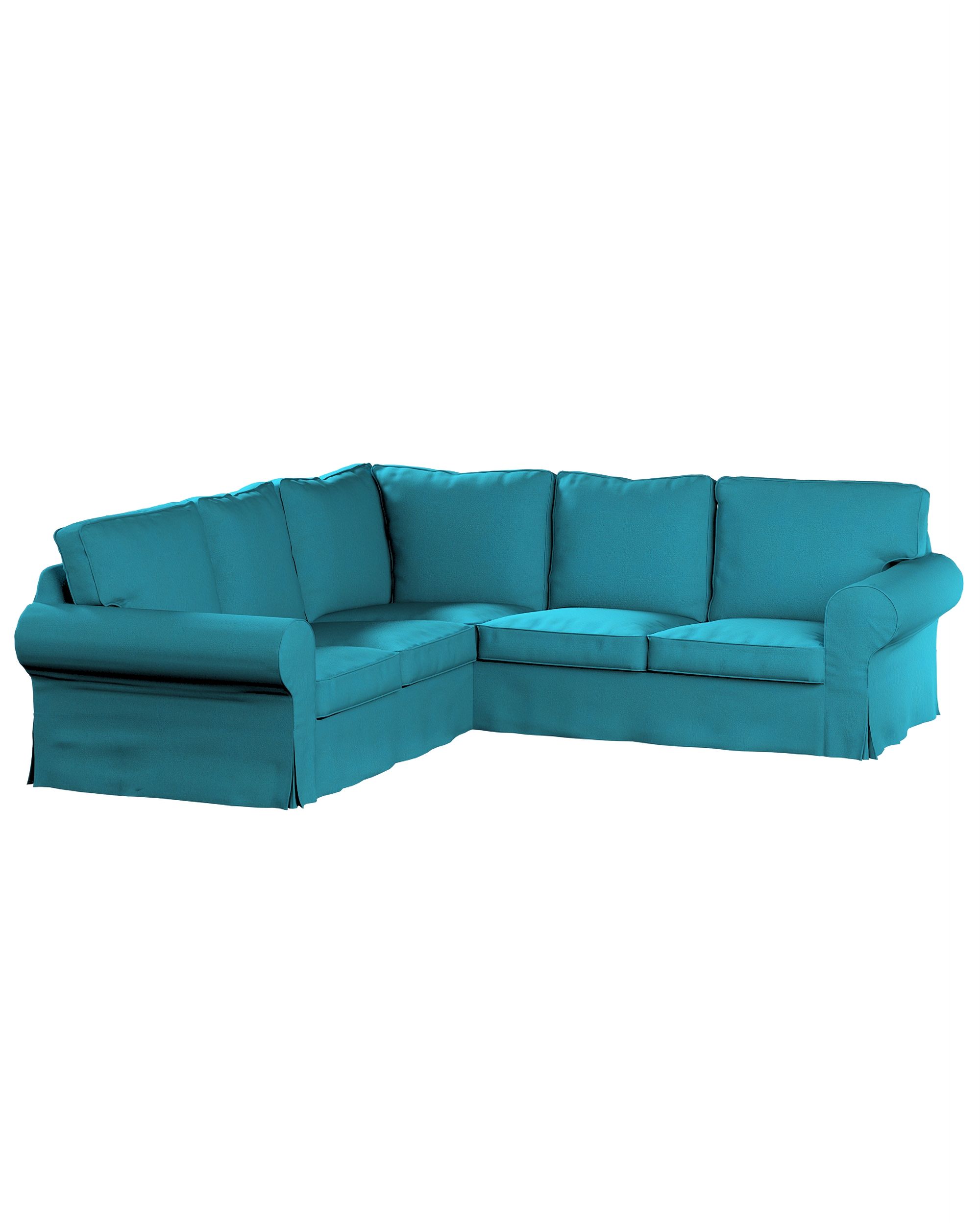 Bezug für Ektorp Ecksofa Farbe blau Stoff strukturiert