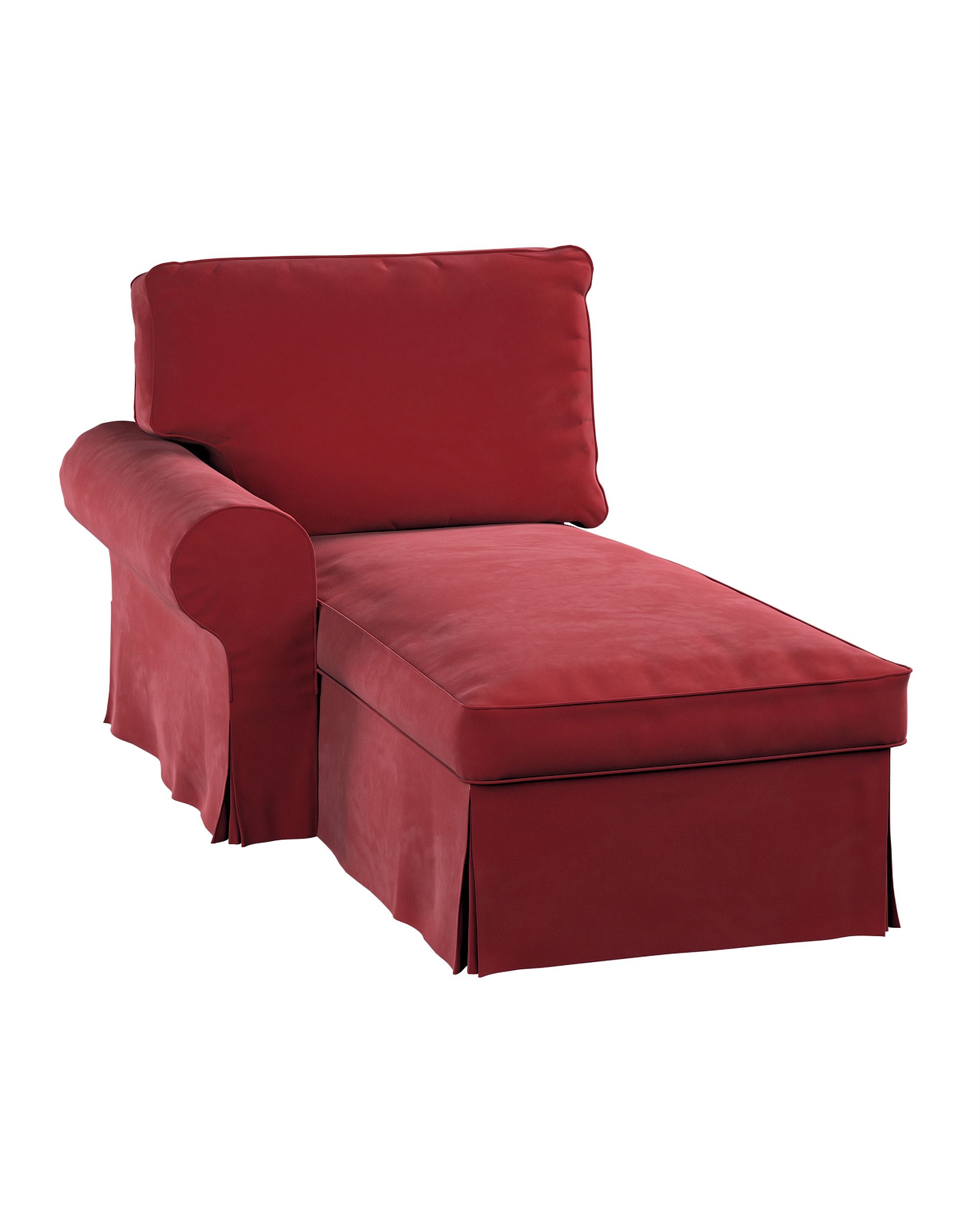 Bezug für Ektorp Récamiere links Farbe rot Stoff glänzend, samt